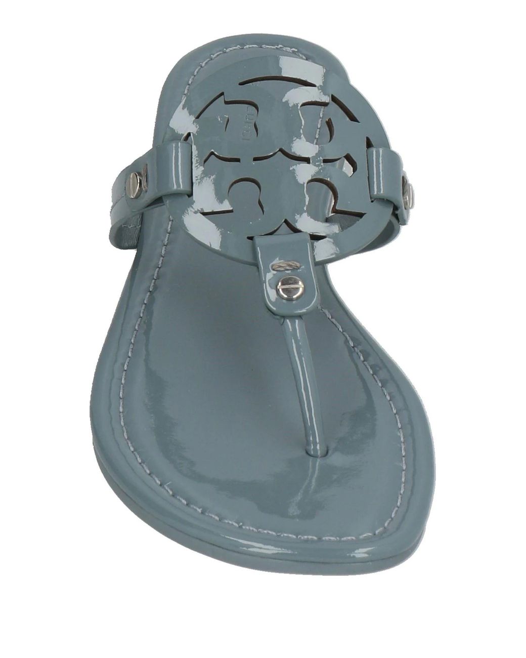 Tory Burch Gray Glossy Flip-Flops