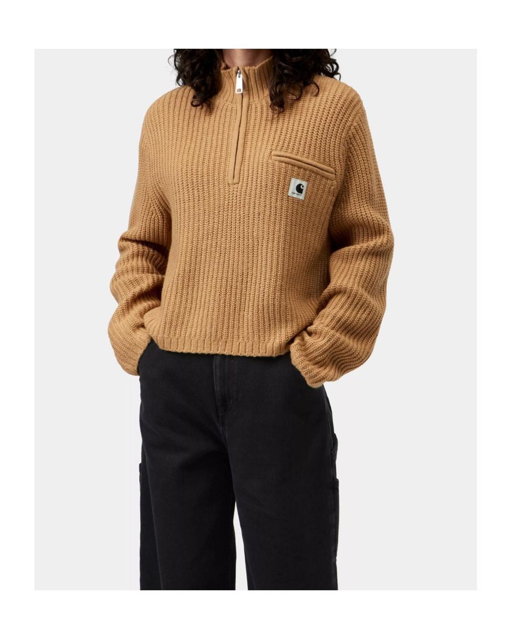 Carhartt Natural Half-Zip Ribbed Sweater