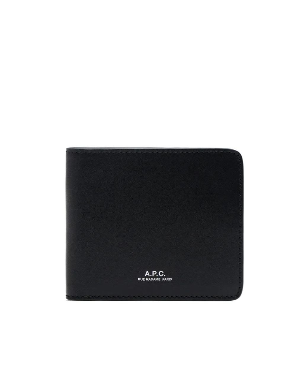 A.P.C. Black Leather Wallet for men