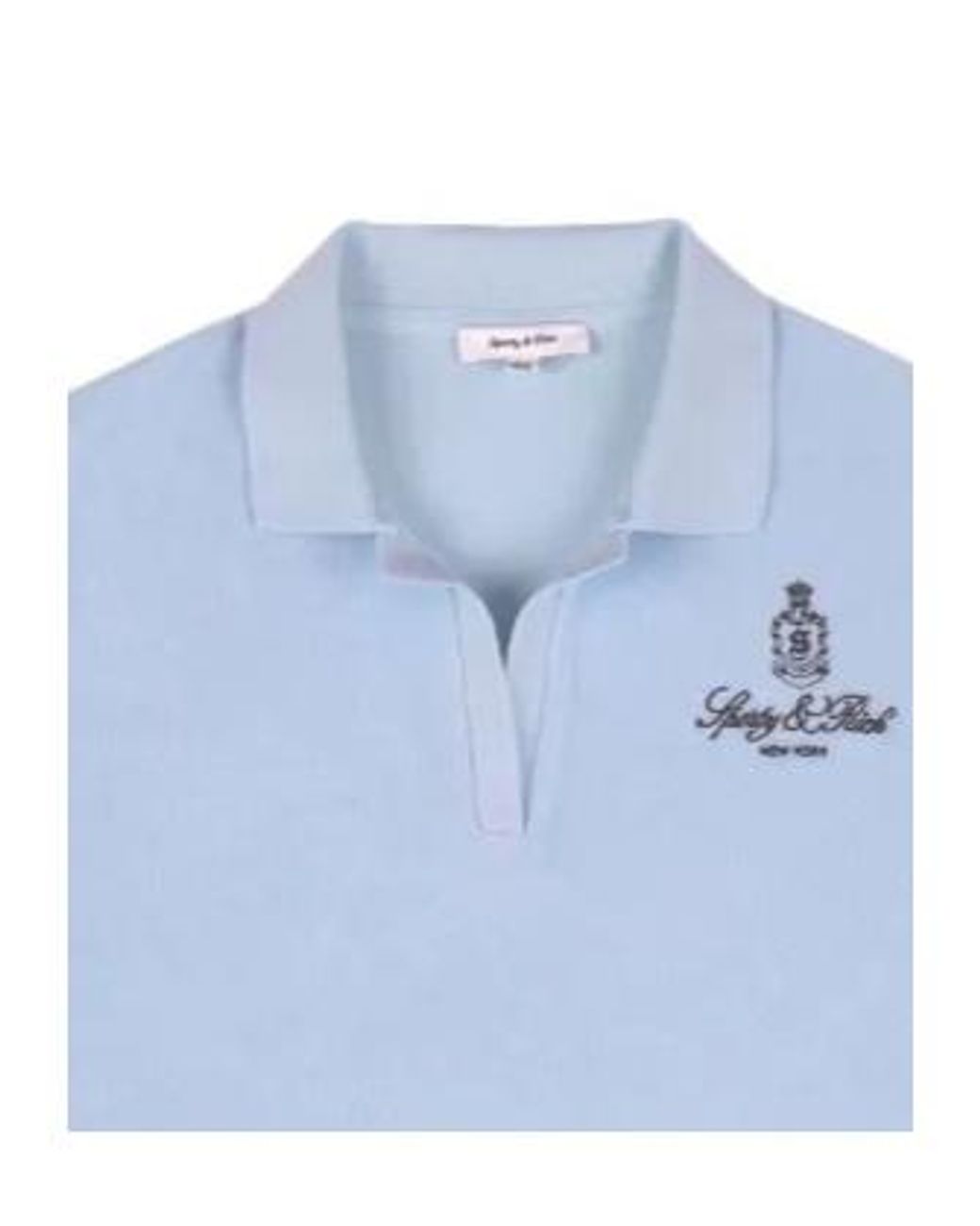 Sporty & Rich Blue Logo-Embroidered Short-Sleeve Polo Shirt