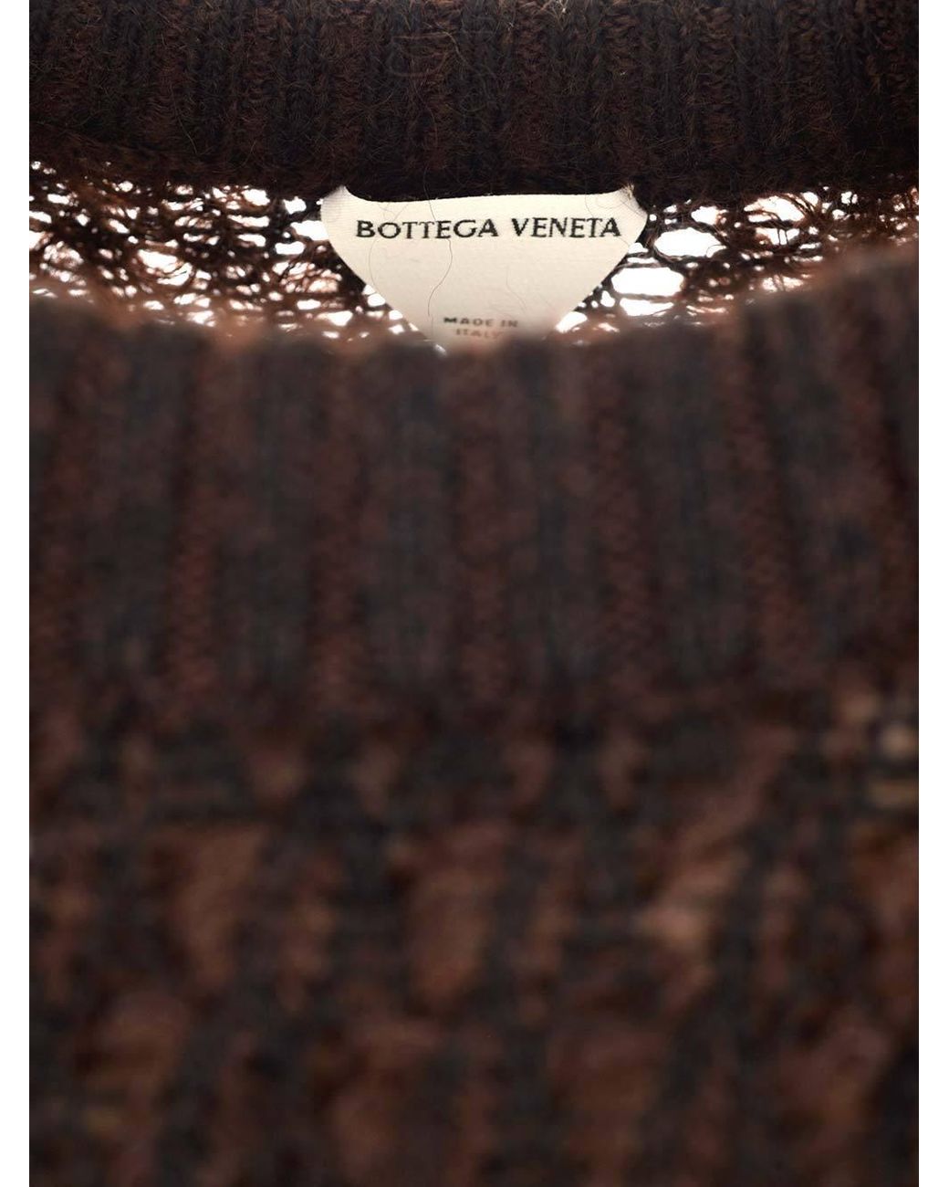 Bottega Veneta Blue Wool Mohair Lace Effect Pullover for men