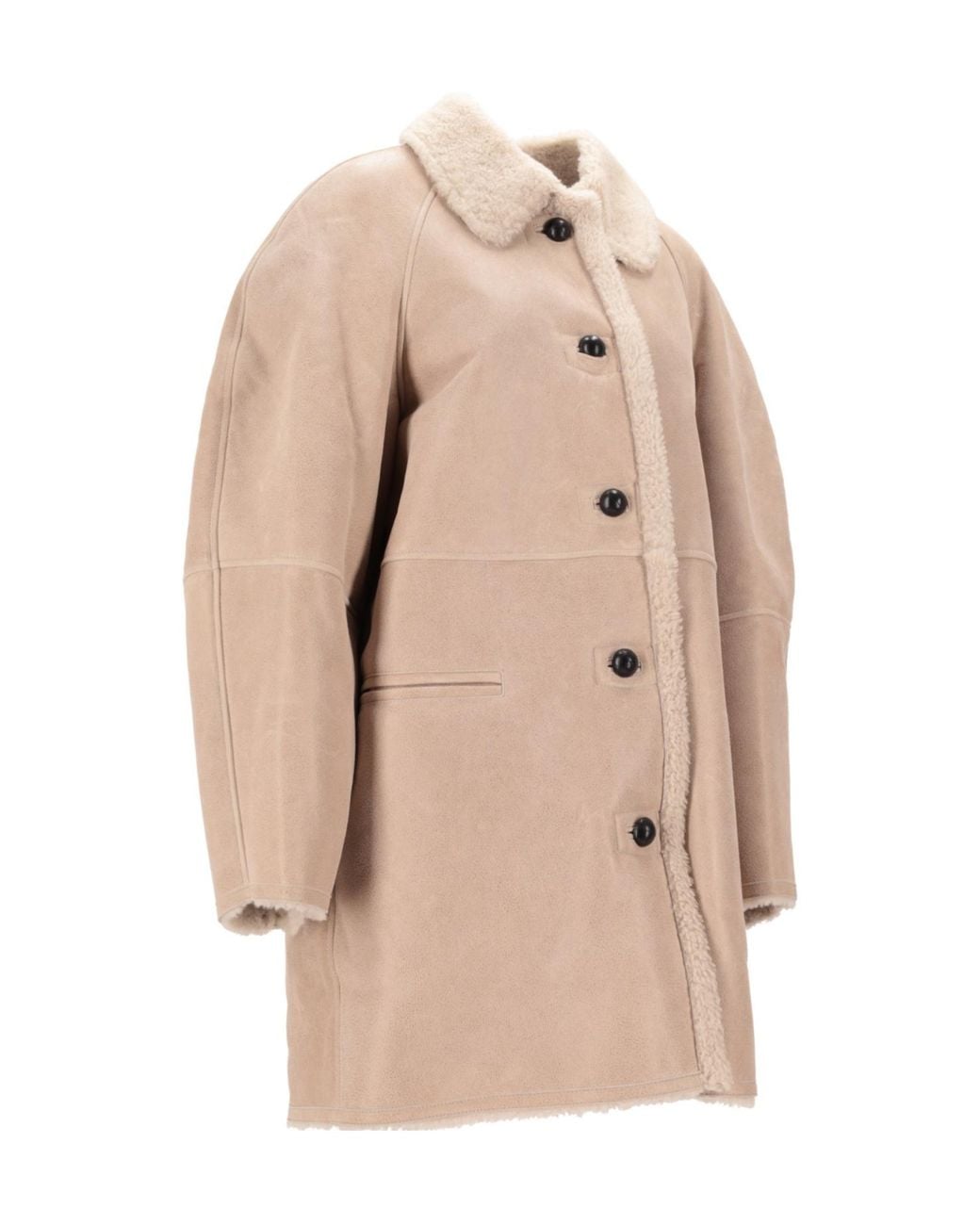 Isabel Marant Natural Berthie Single Breasted Coat