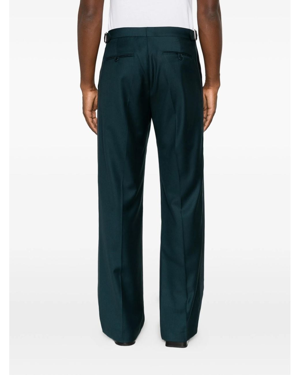 Casablanca Blue Buckle-Fastening Side-Stripe Trousers for men