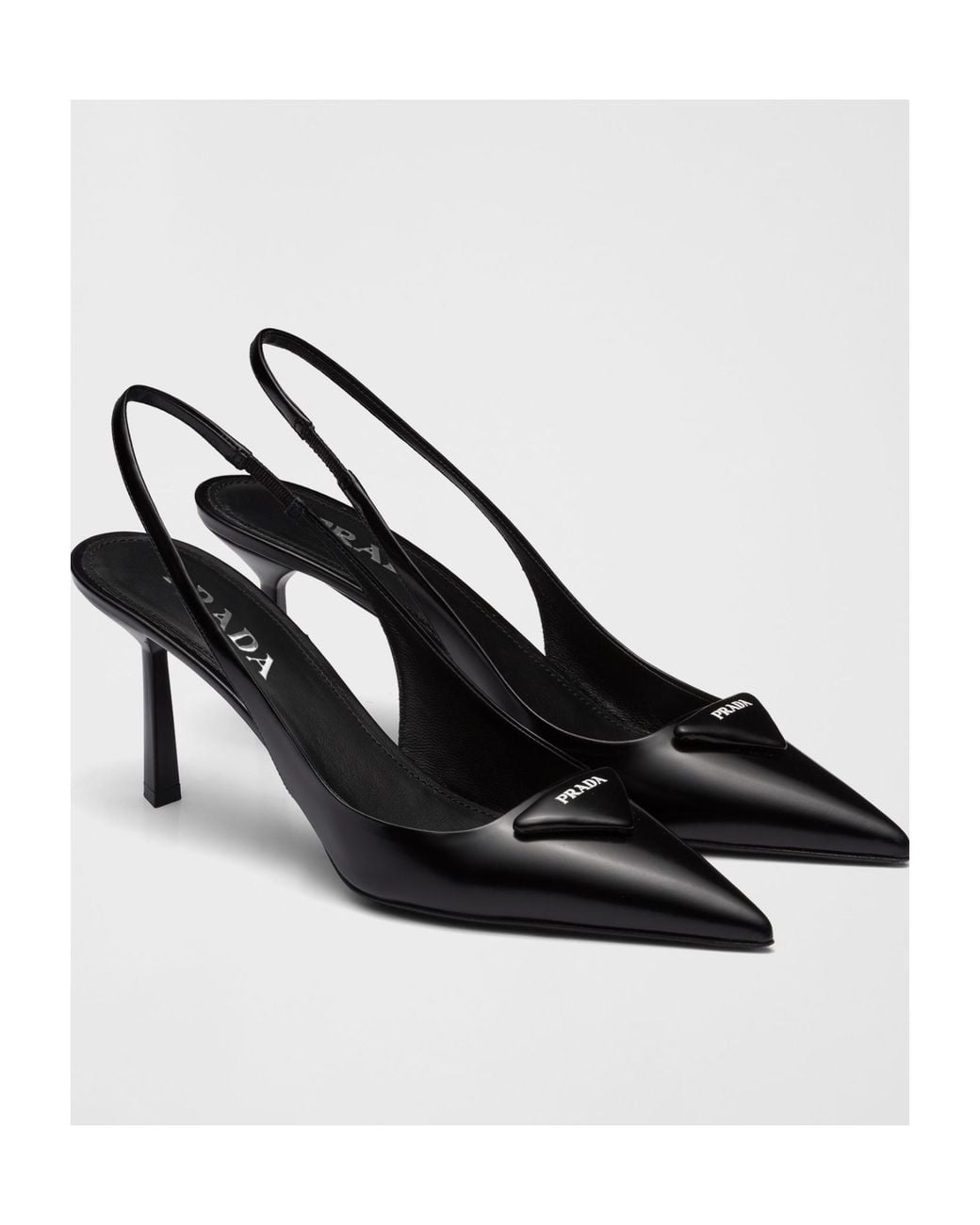 Prada Black Pointed-Toe Slingback Pumps