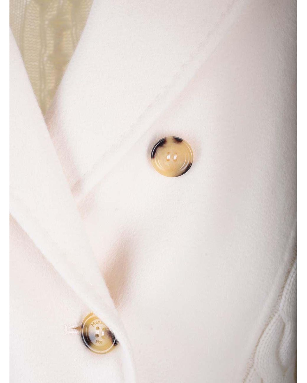 Max Mara White Micio Double-Breasted Cable-Knit Cardigan