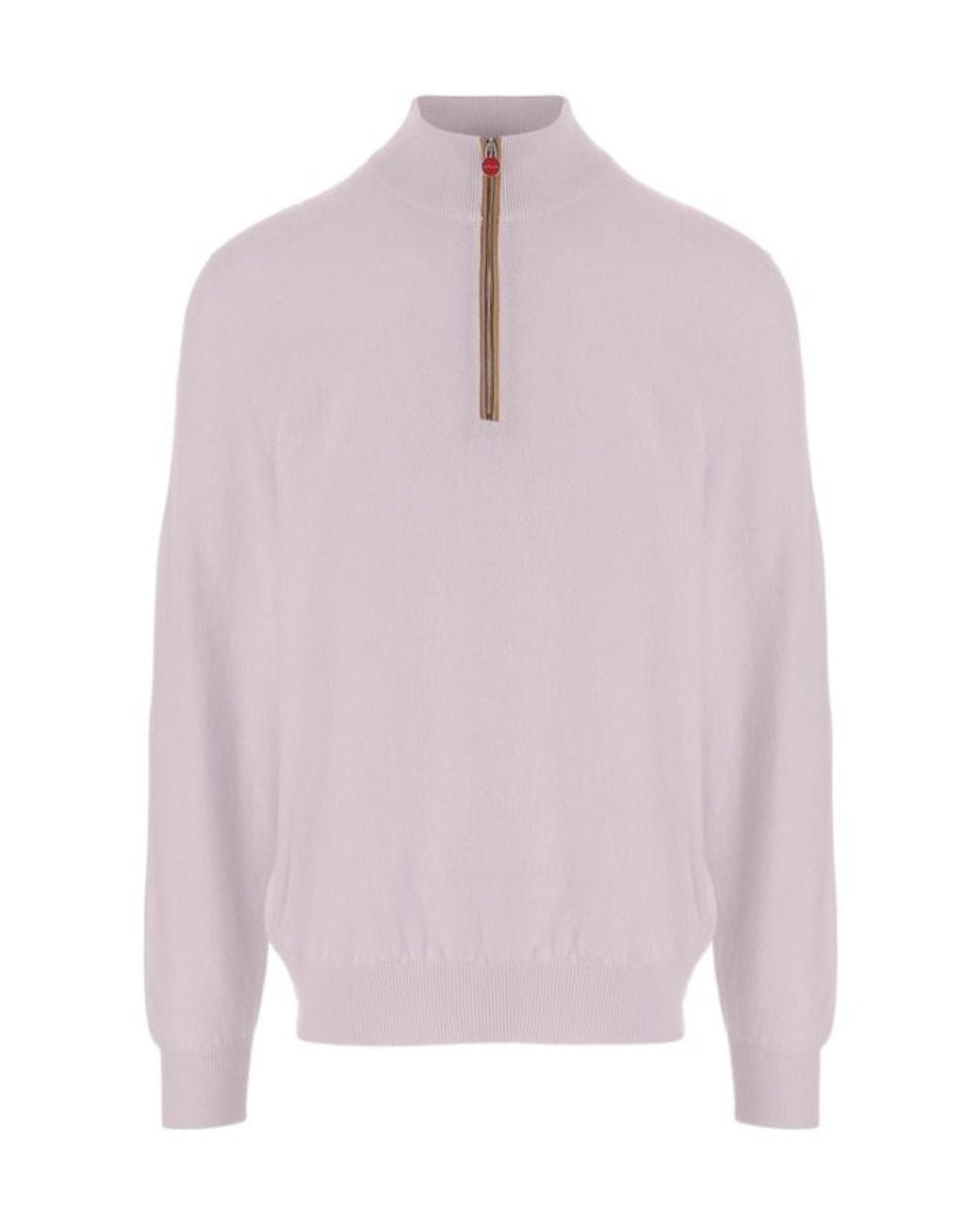 Kiton Pink Half-Zip Knitted Jumper for men