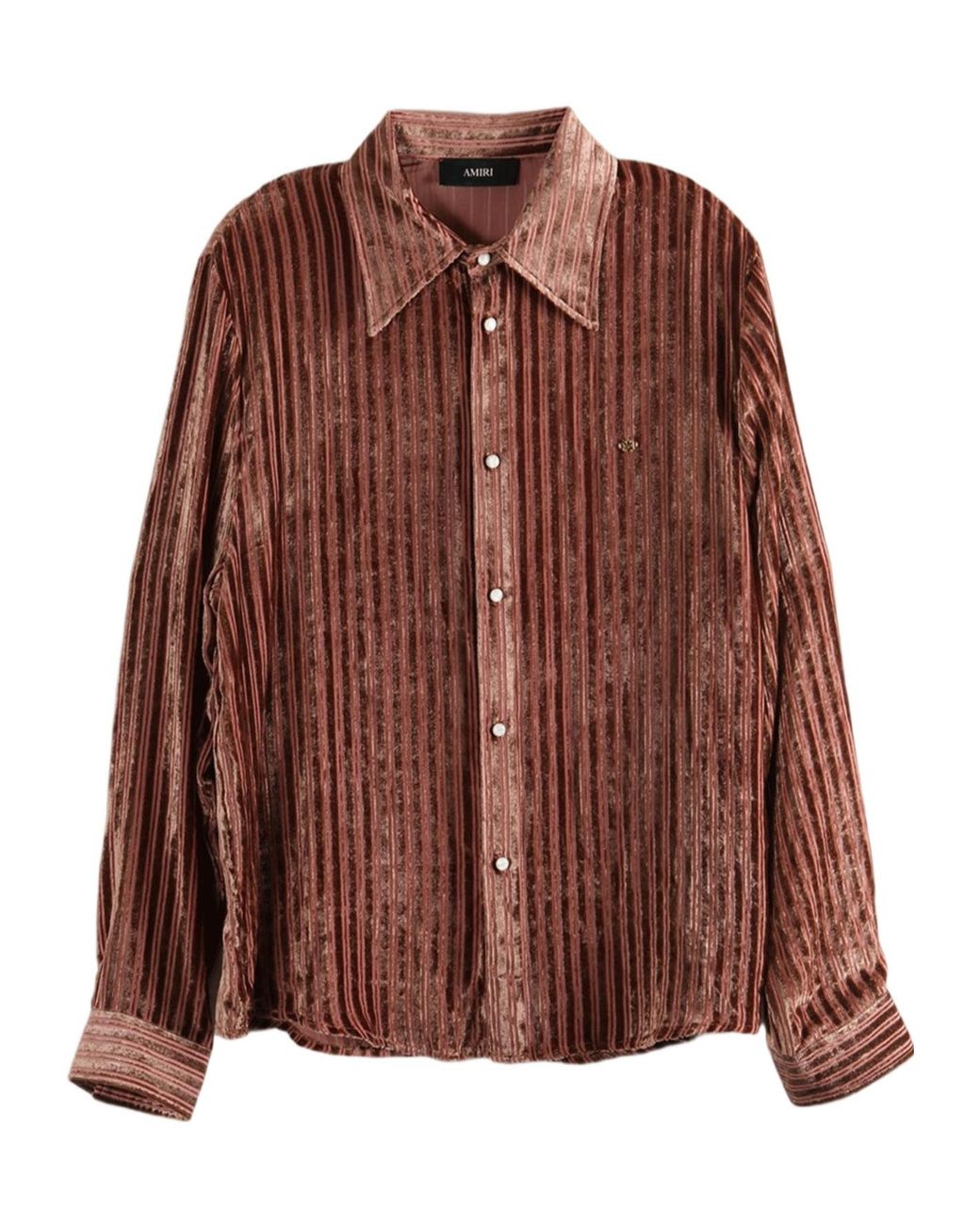 Amiri Brown Striped Long Sleeved Shirt for men