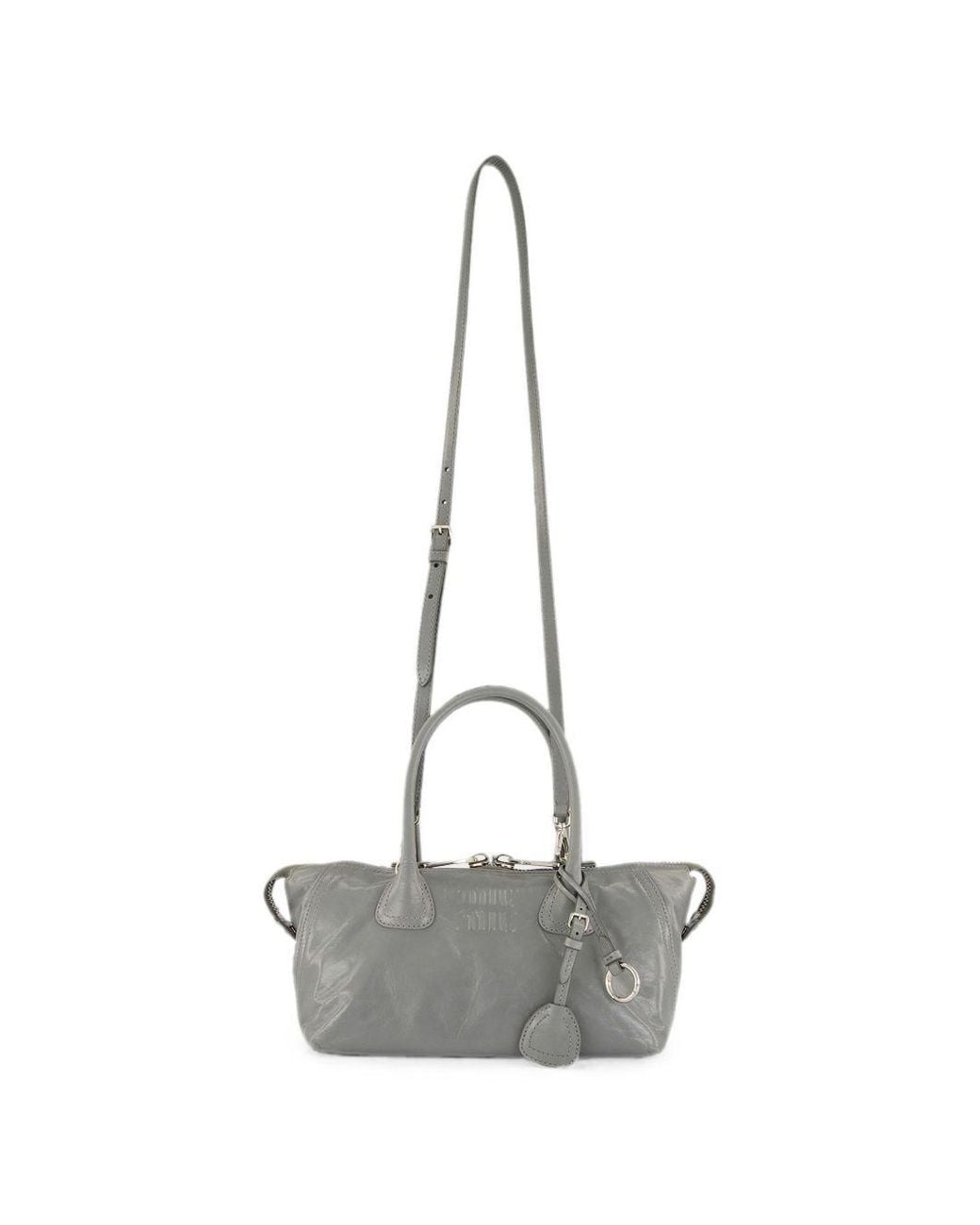 Miu Miu Gray Zippered Shoulder Bag