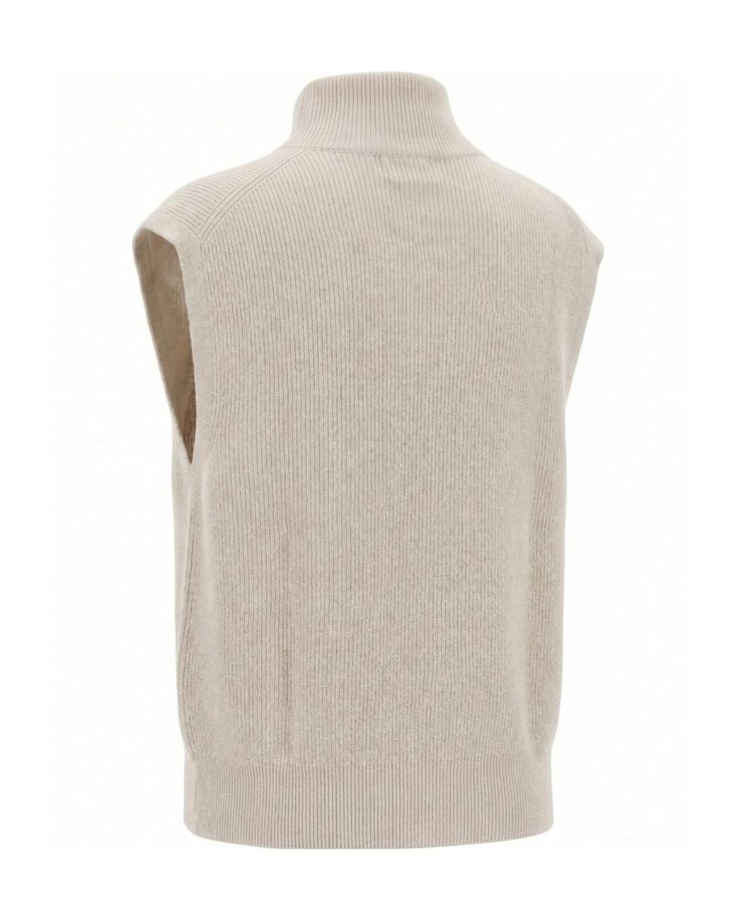Peserico White High-Neck Sleeveless Jumper