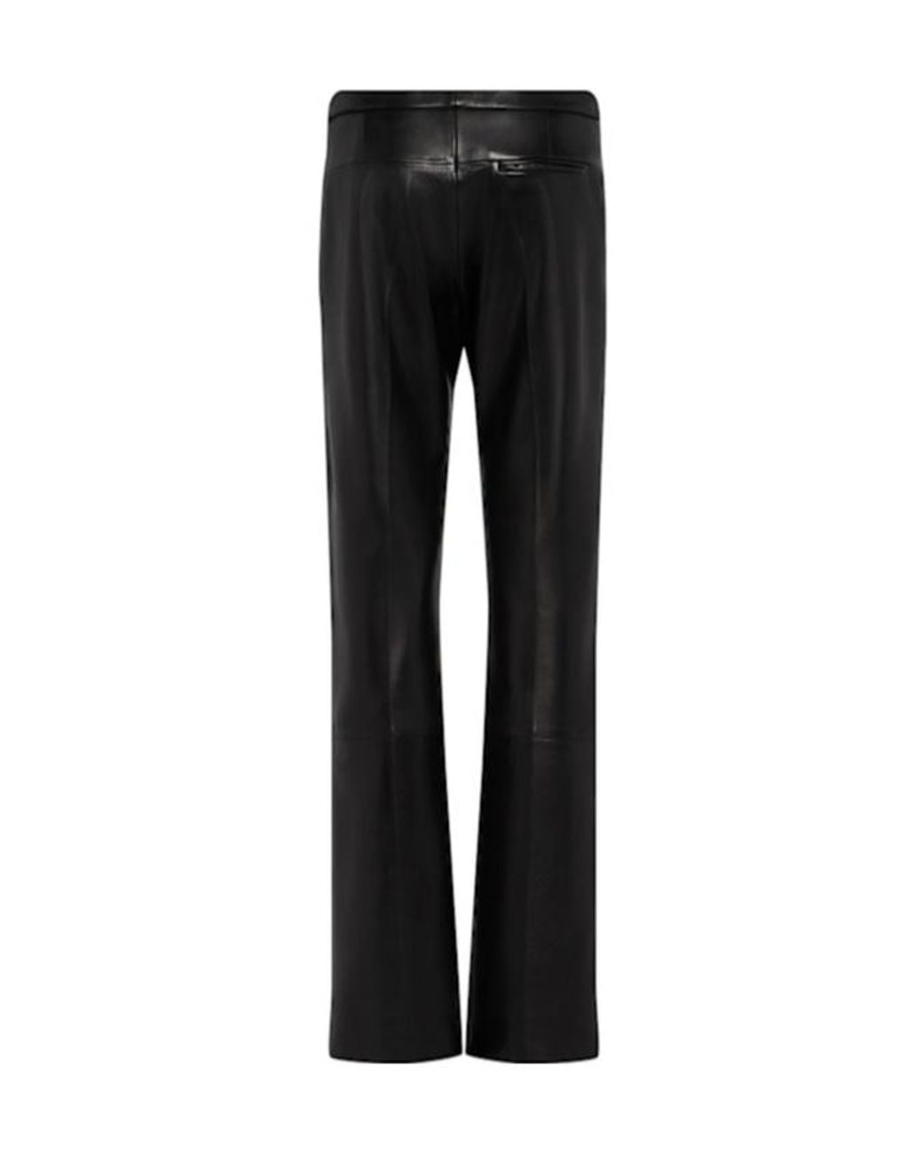 Khaite Black Miles Straight Leg Leather Pants