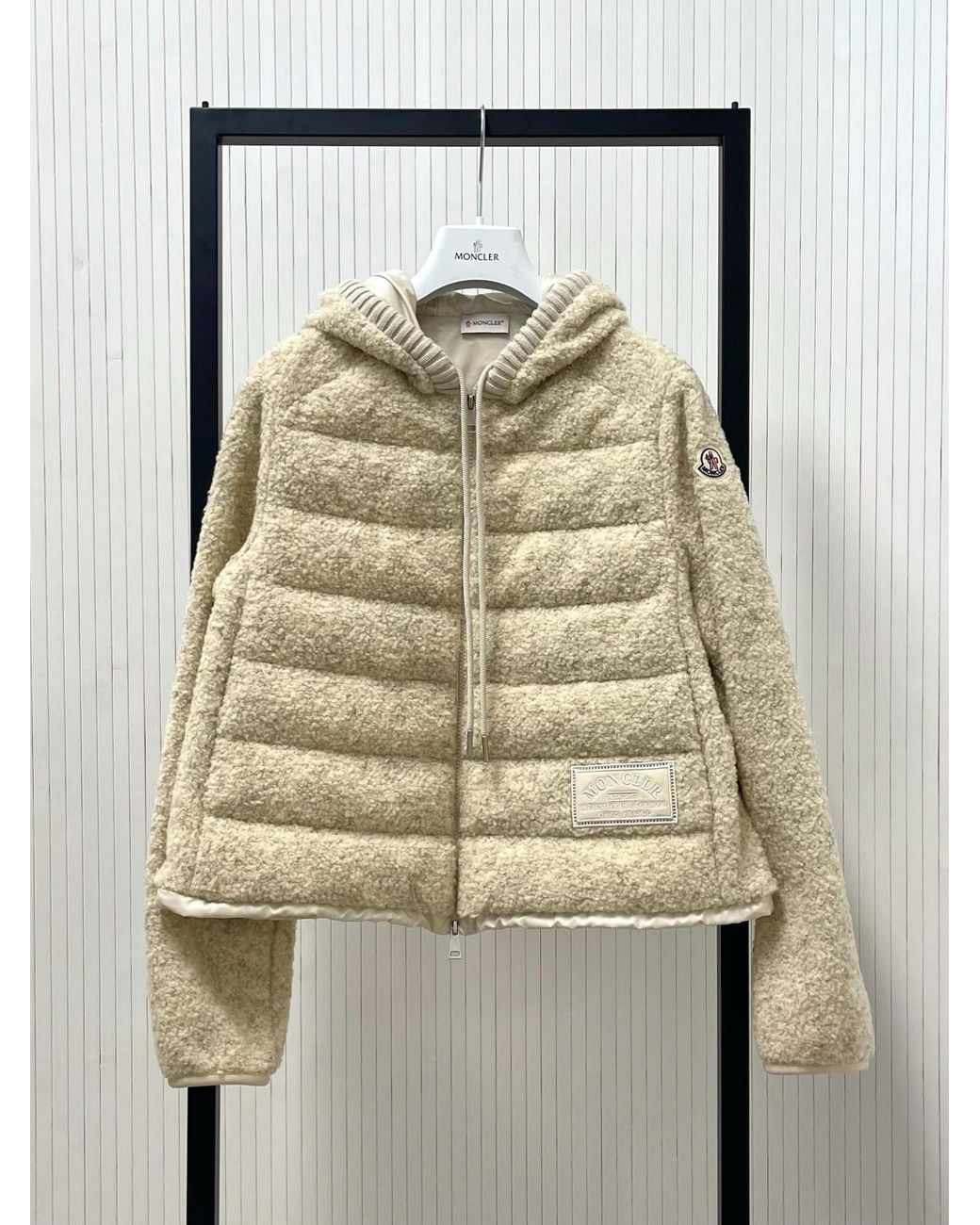 Moncler Natural Hooded Zip-Up Quilted Jacket