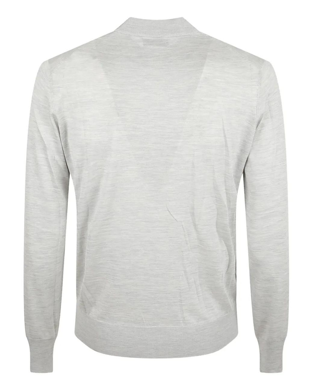Brunello Cucinelli White Crew Neck Knitted Sweater for men