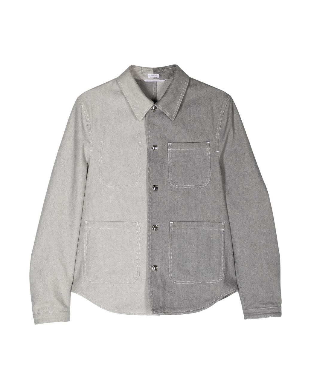 Thom Browne Gray Utility Denim Curved Hem Jacket for men