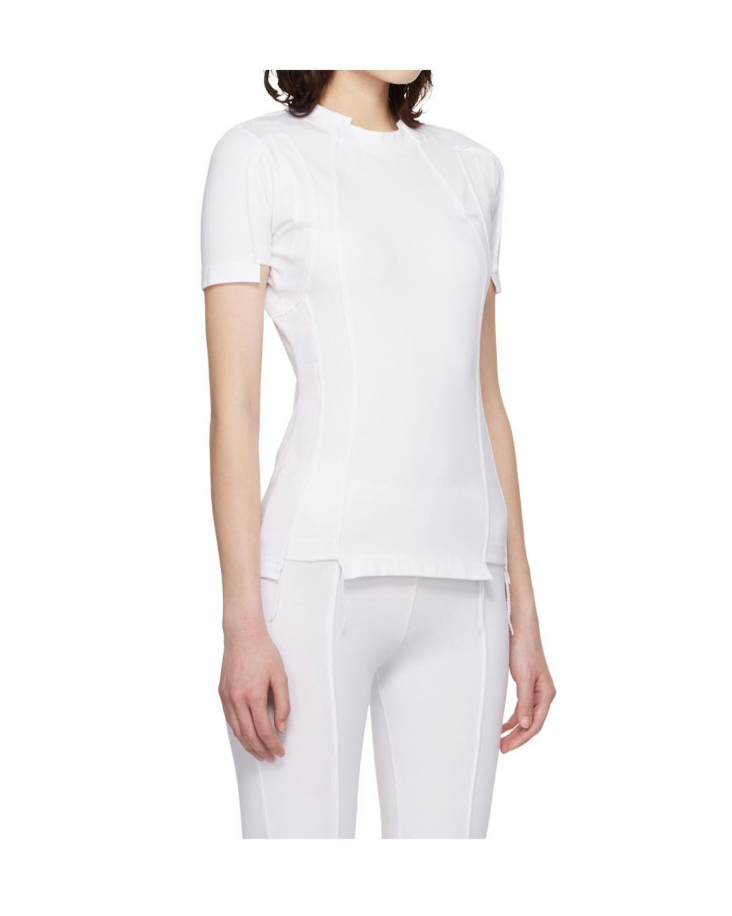 Vetements White Stretch Cotton Knit T-Shirt