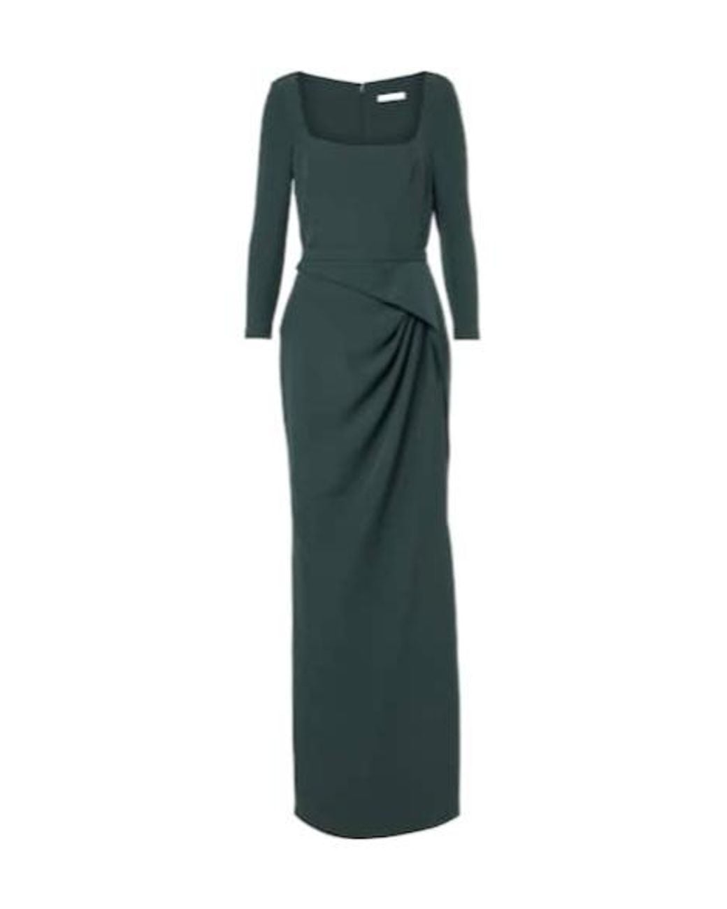 Safiyaa Green Mahir Draped Crêpe Gown