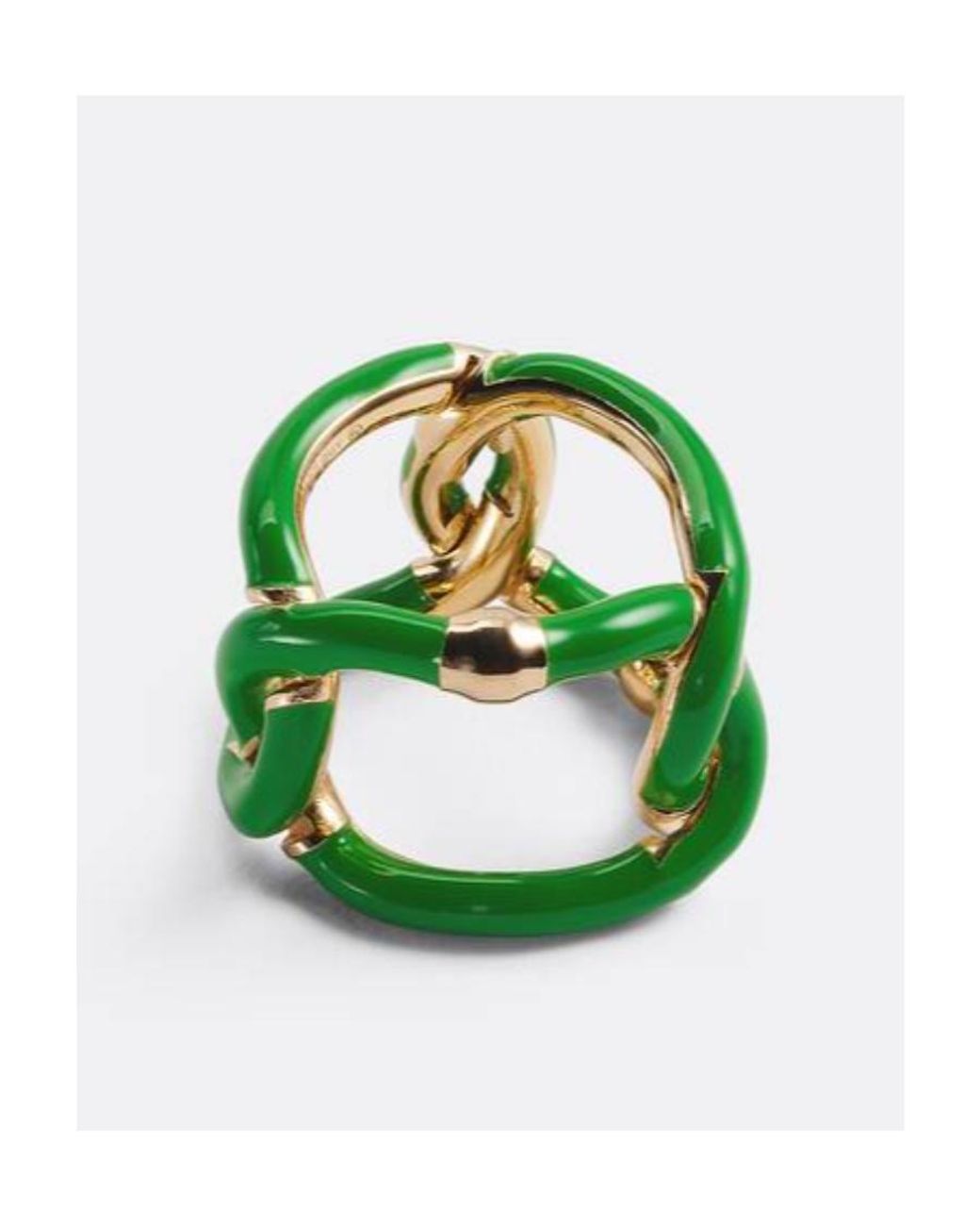 Bottega Veneta Green Two-Toned Chians Ring for men