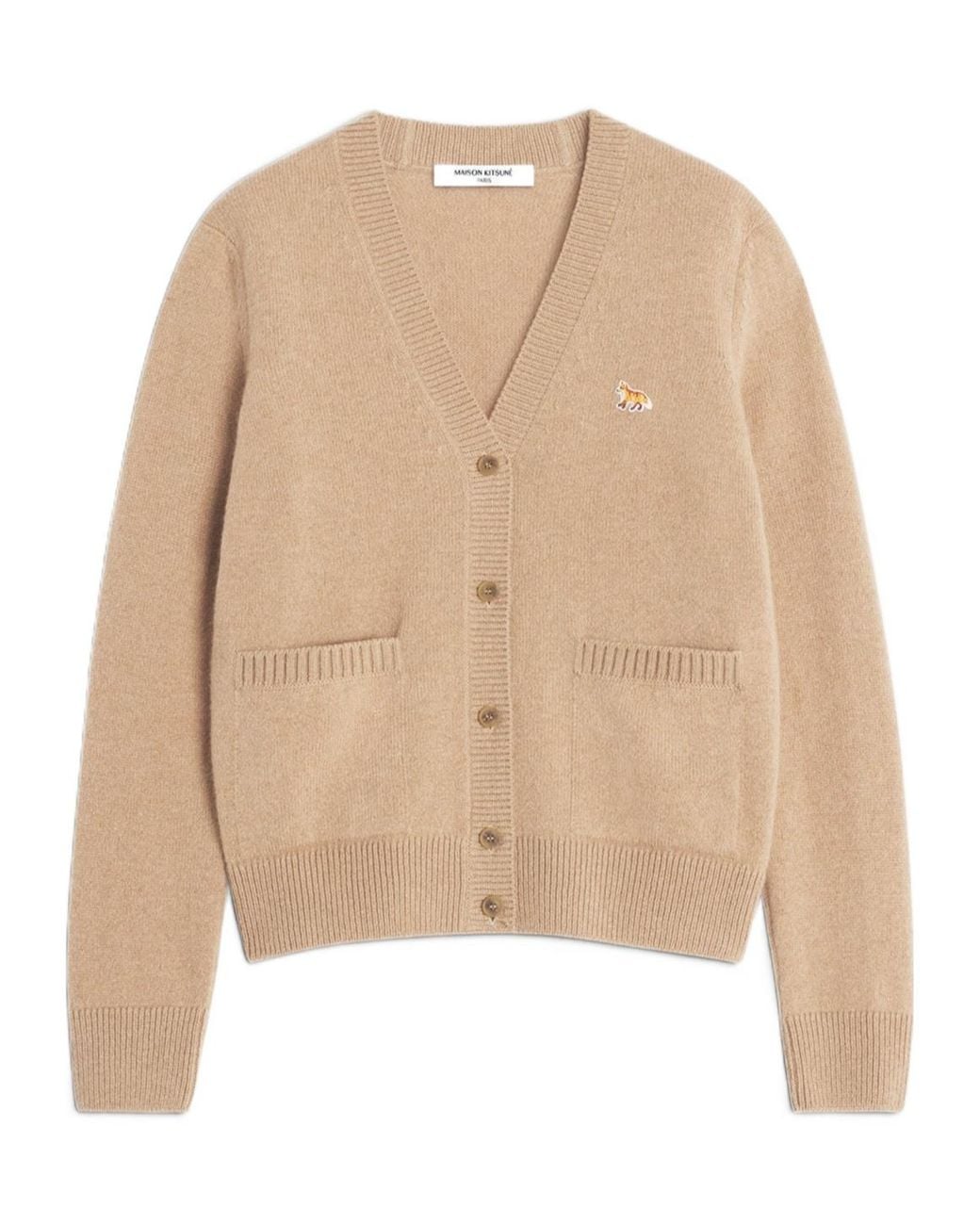 Maison Kitsuné Natural Maison Kitsuné Baby Fox Boxy Cardigan