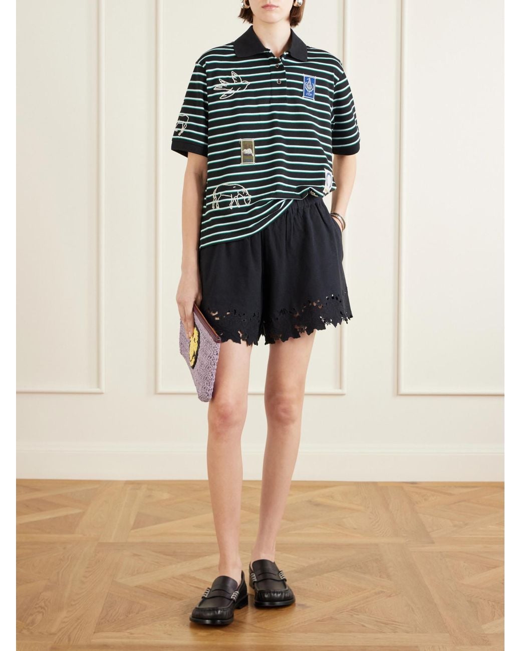 Sea Black Linen-Blend Shorts