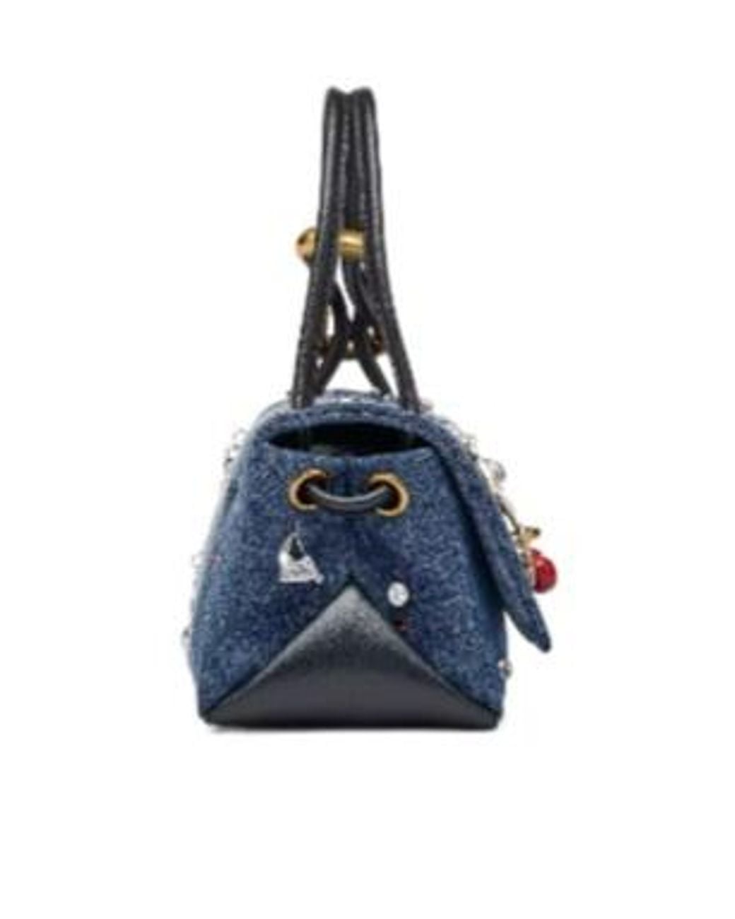 Marc Jacobs Blue The Trinket Charm Denim Large Dual Bag