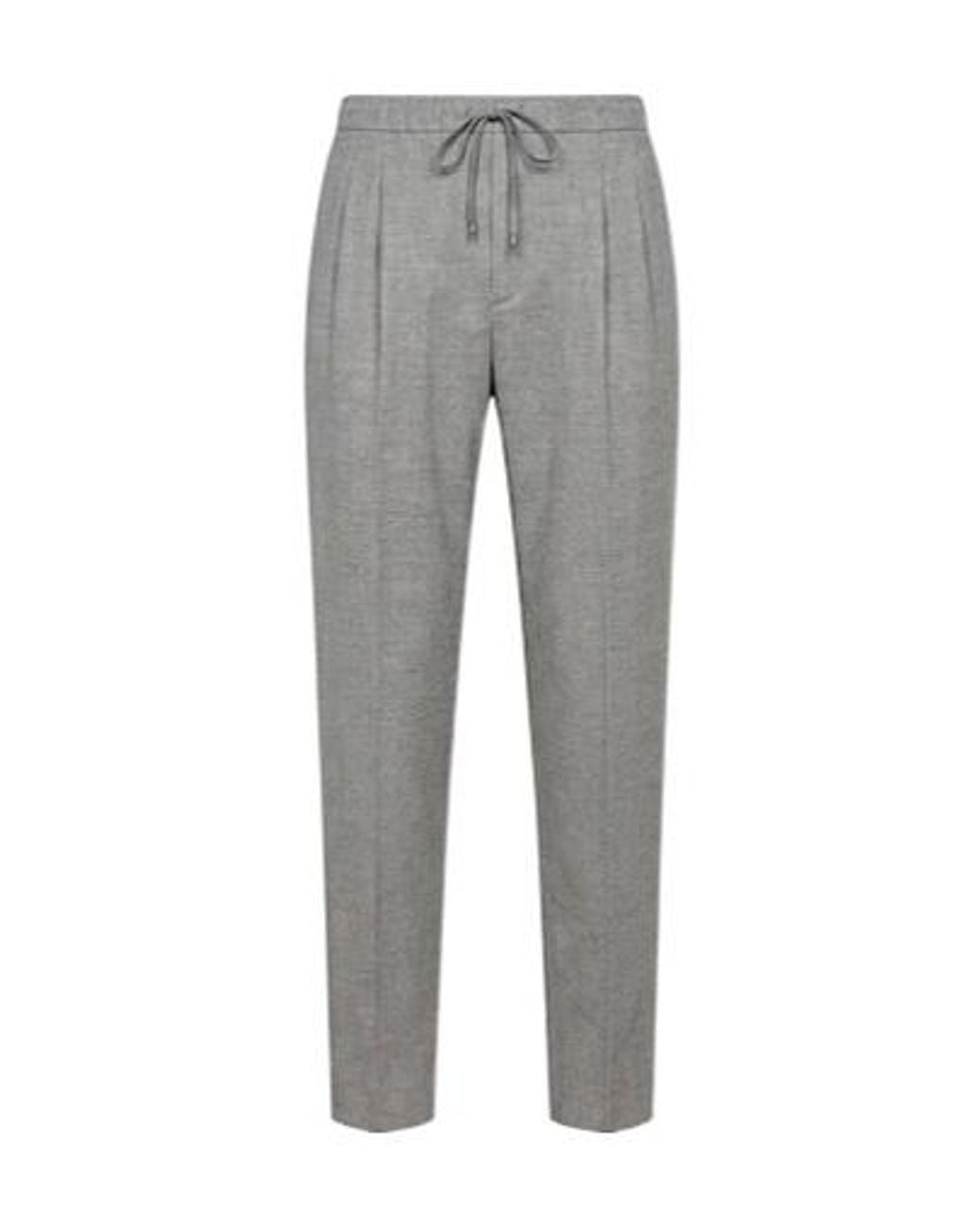 Max Mara Gray Stretch Wool Tapered Pants