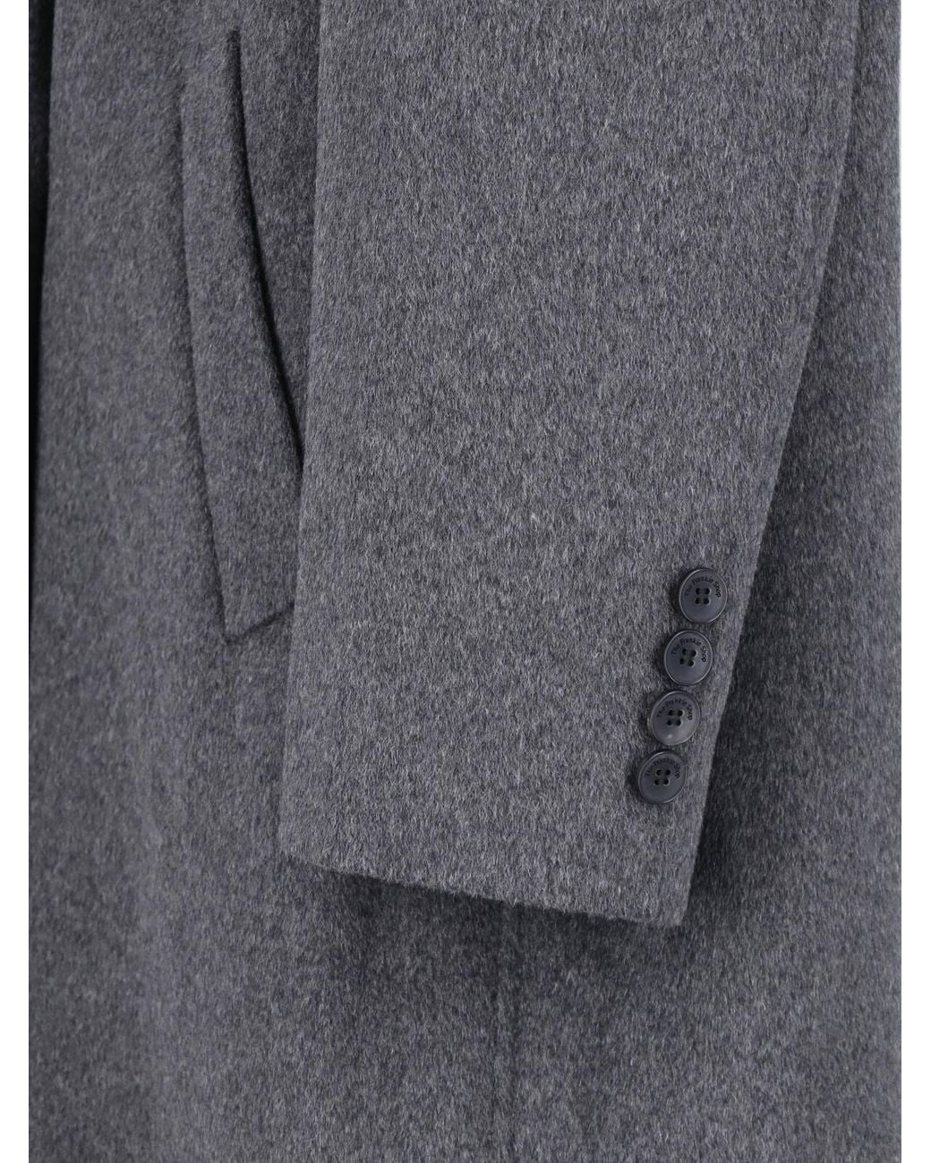 Frankie Shop Gray Double-Breasted Coat