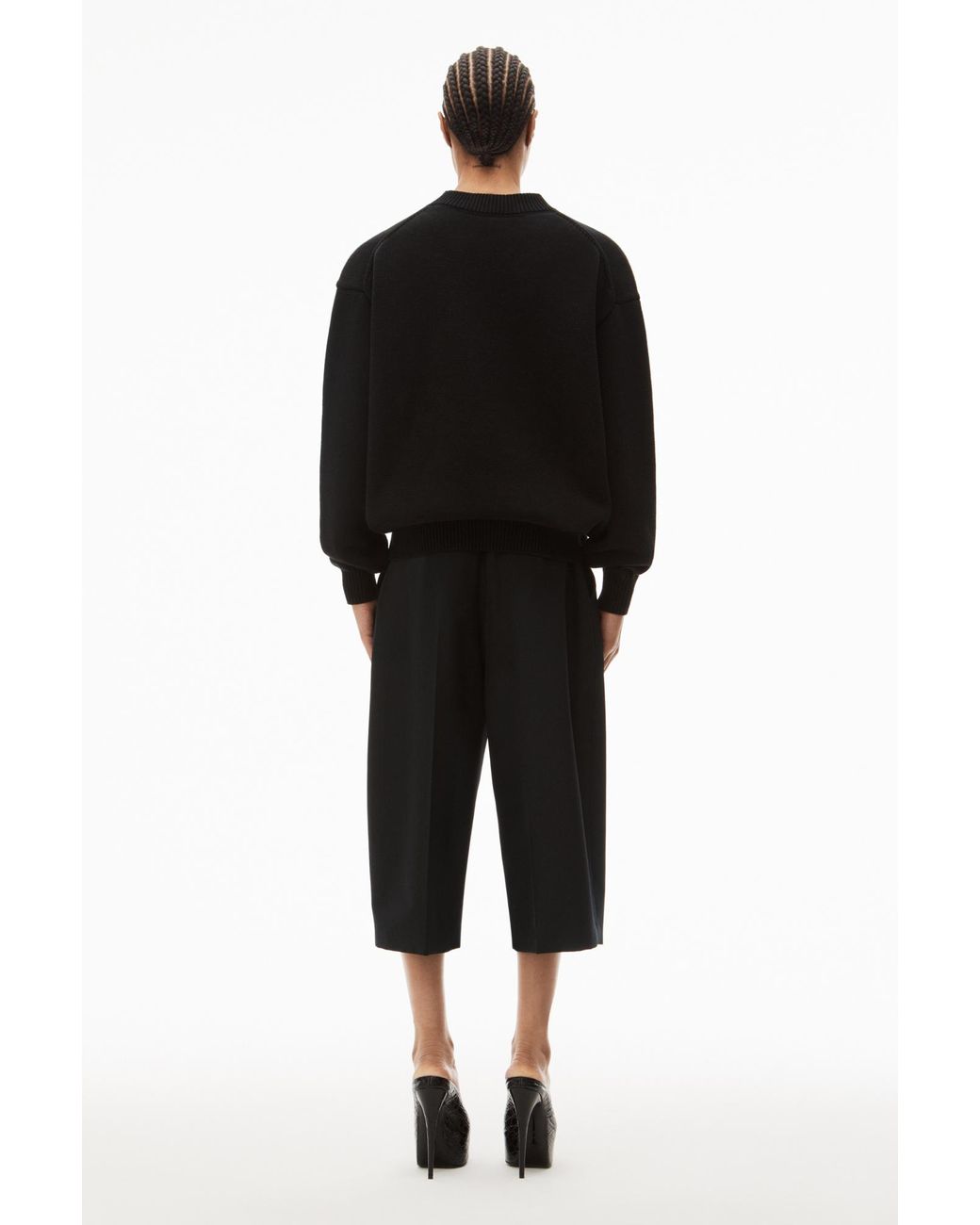 Alexander Wang Black Logo Printed Crewneck Jumper