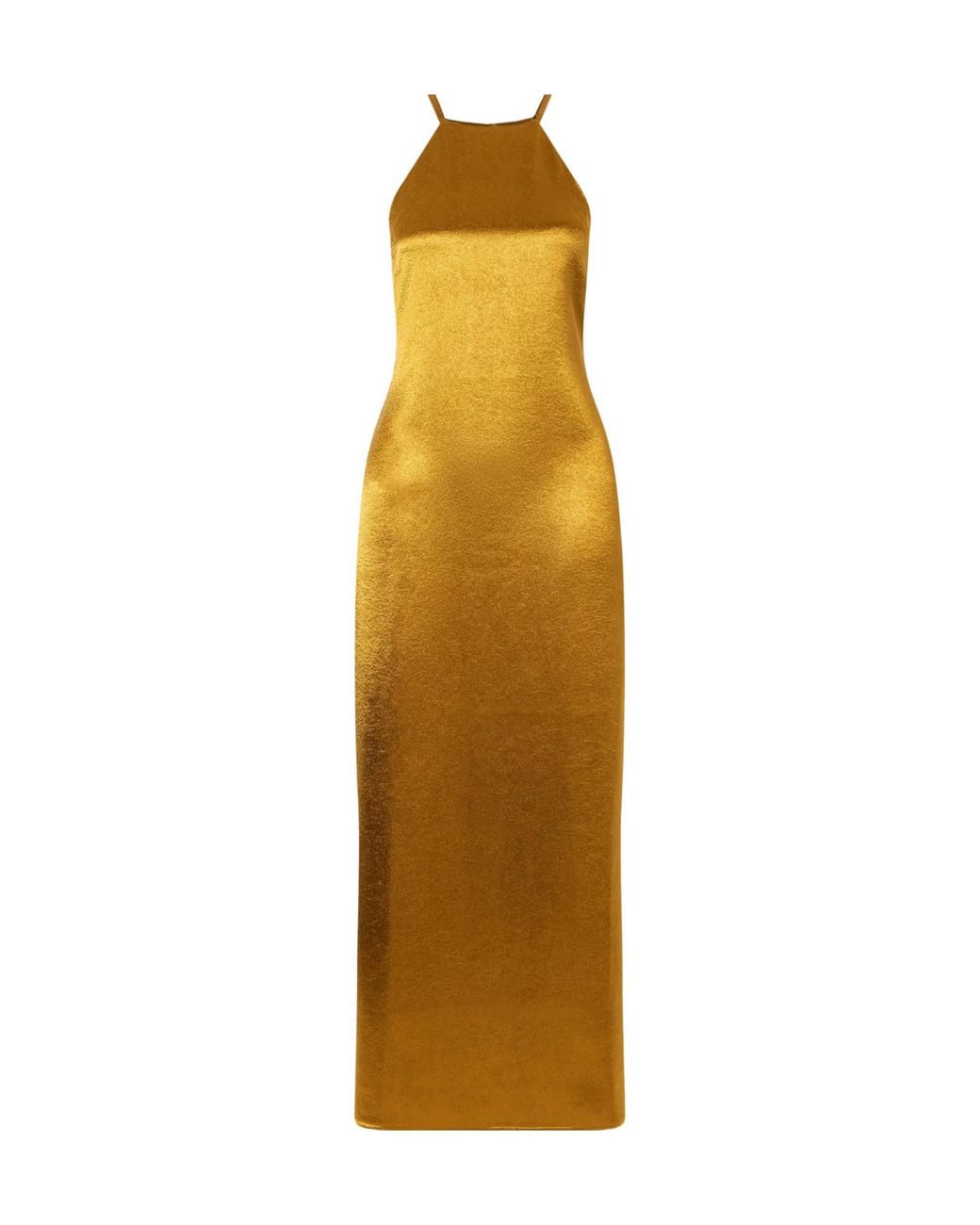 Giuliva Heritage Yellow Satin Maxi Dress