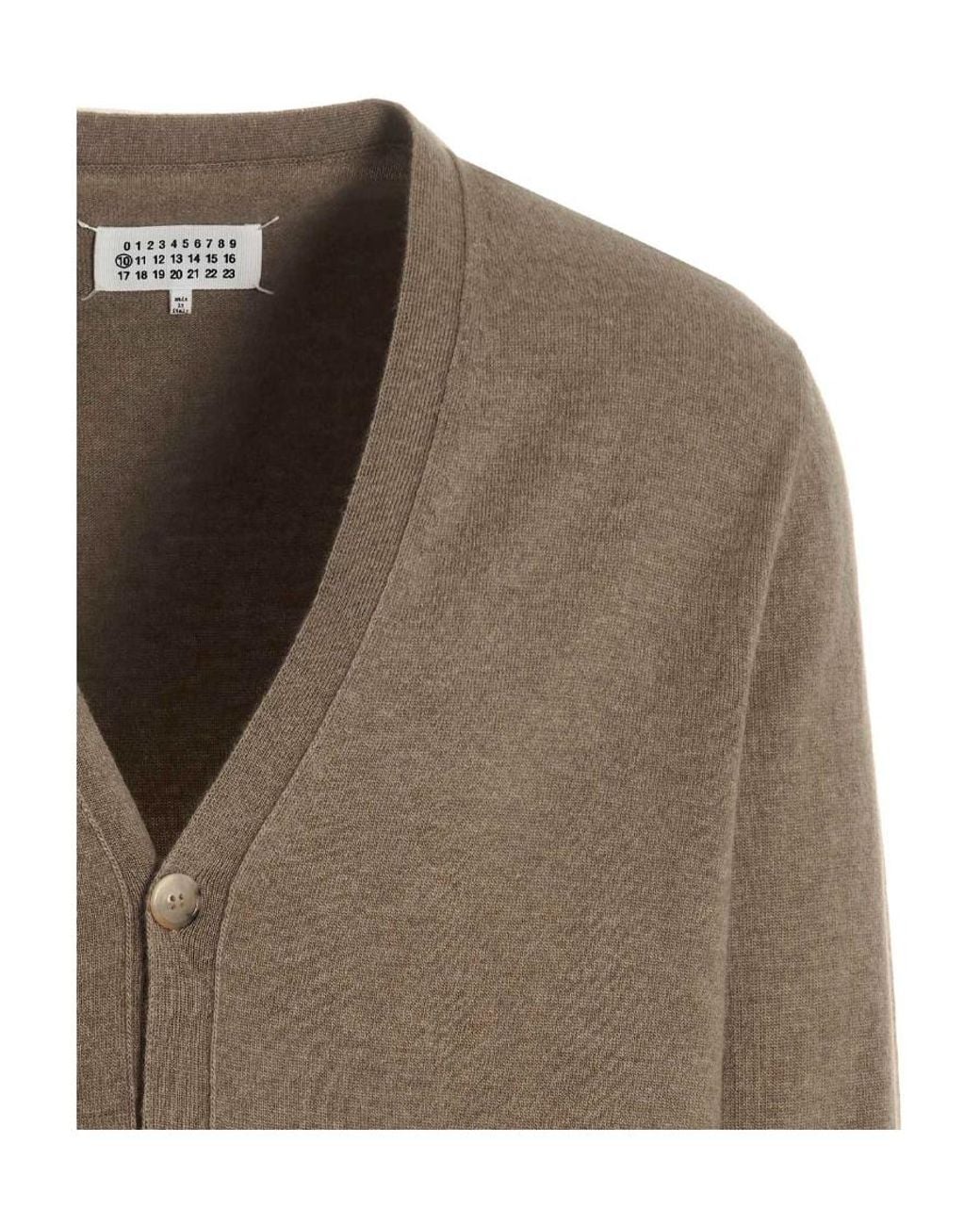 Maison Margiela Brown V-Neck Cardigan for men