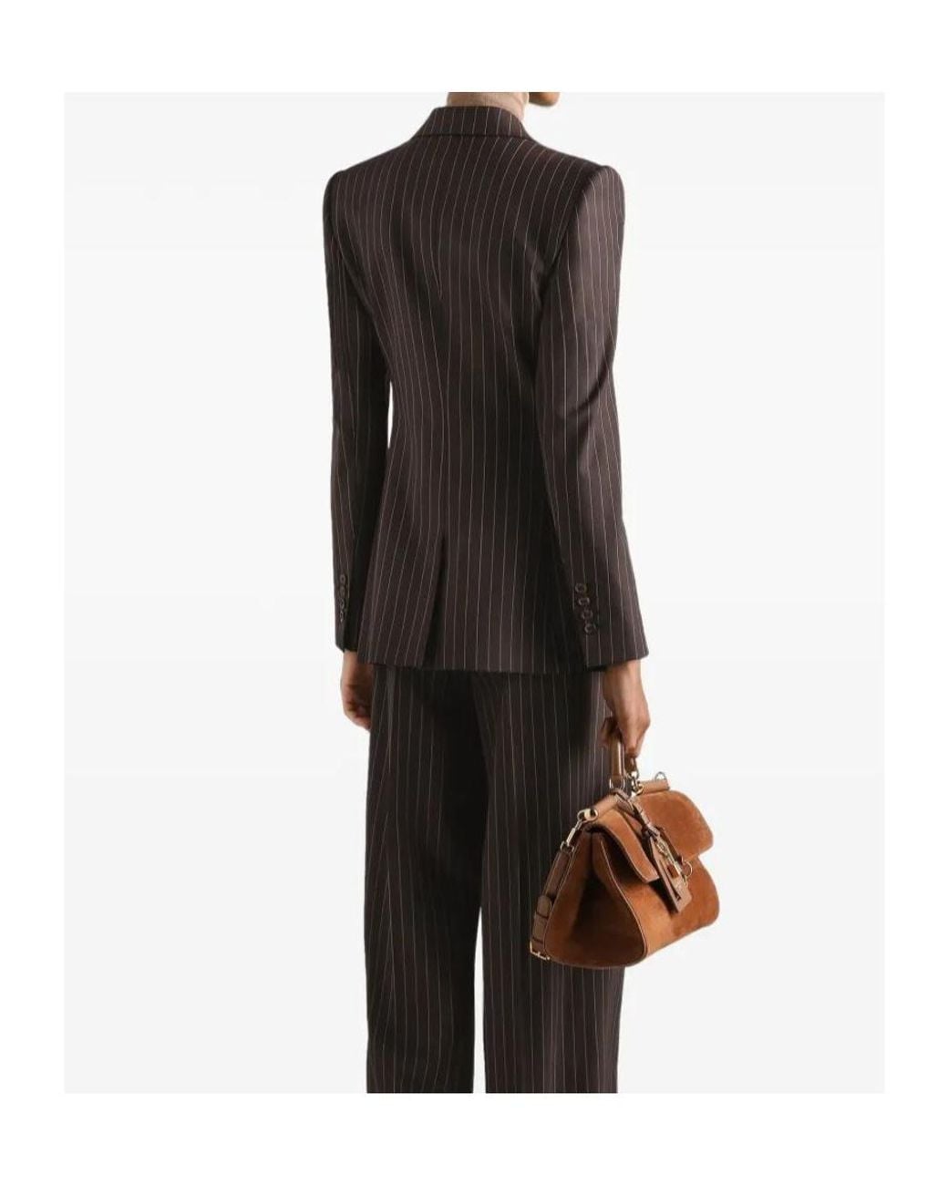Dolce & Gabbana Black Double-Breasted Pinstriped Blazer