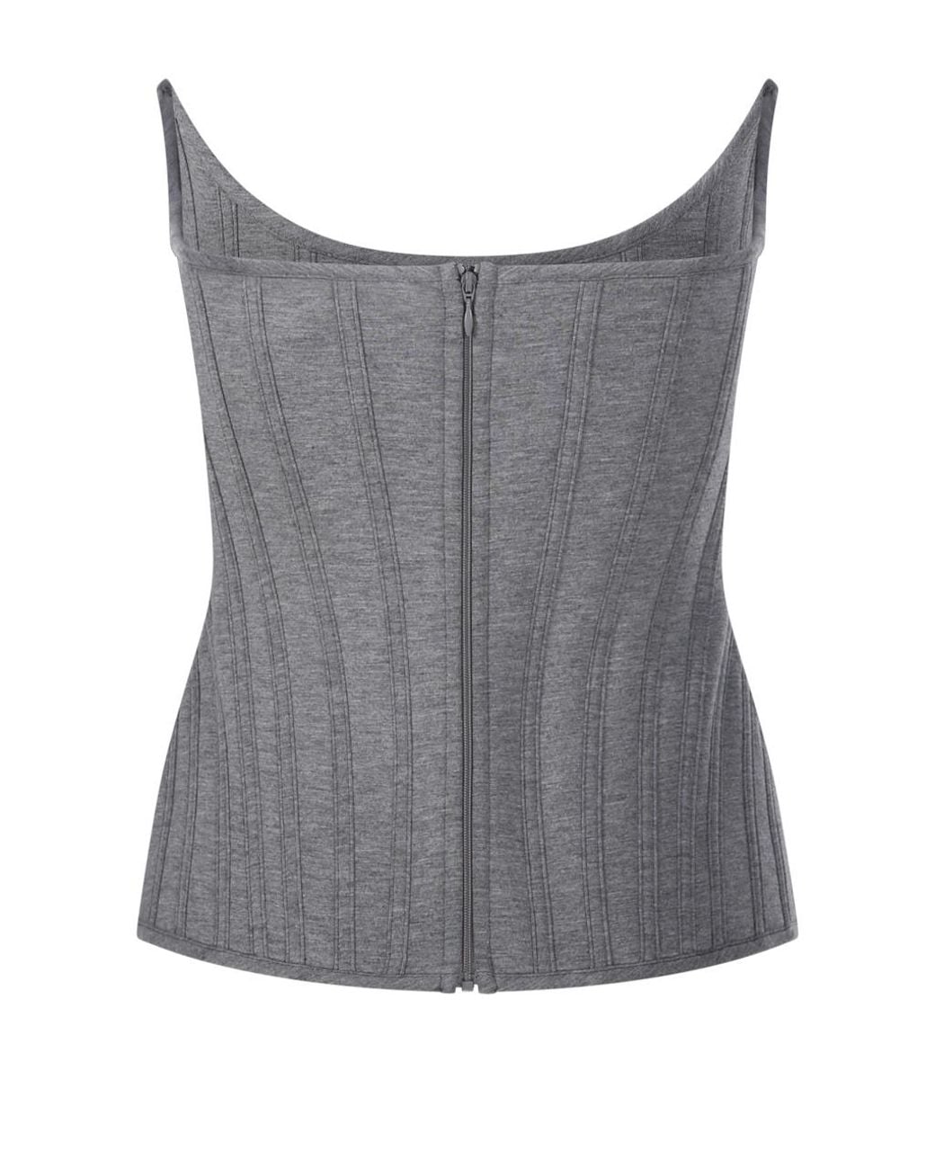 GIUSEPPE DI MORABITO Gray Ribbed Bustier Top