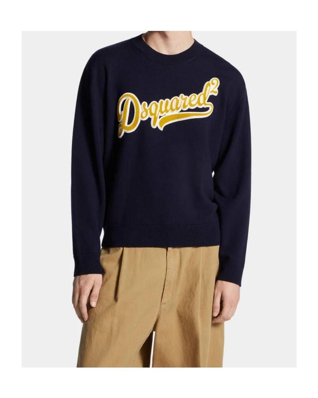 DSquared² Blue Logo-Printed Crewneck Sweatshirt for men