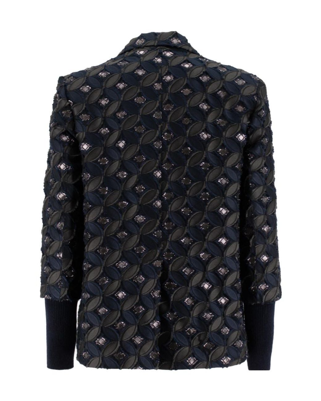 Fabiana Filippi Black Jacquard Double-Breasted Blazer