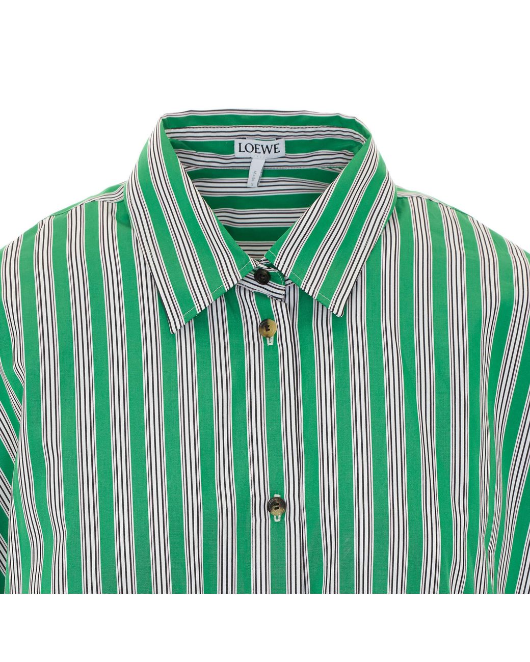 Loewe Green Striped Cotton Shirt