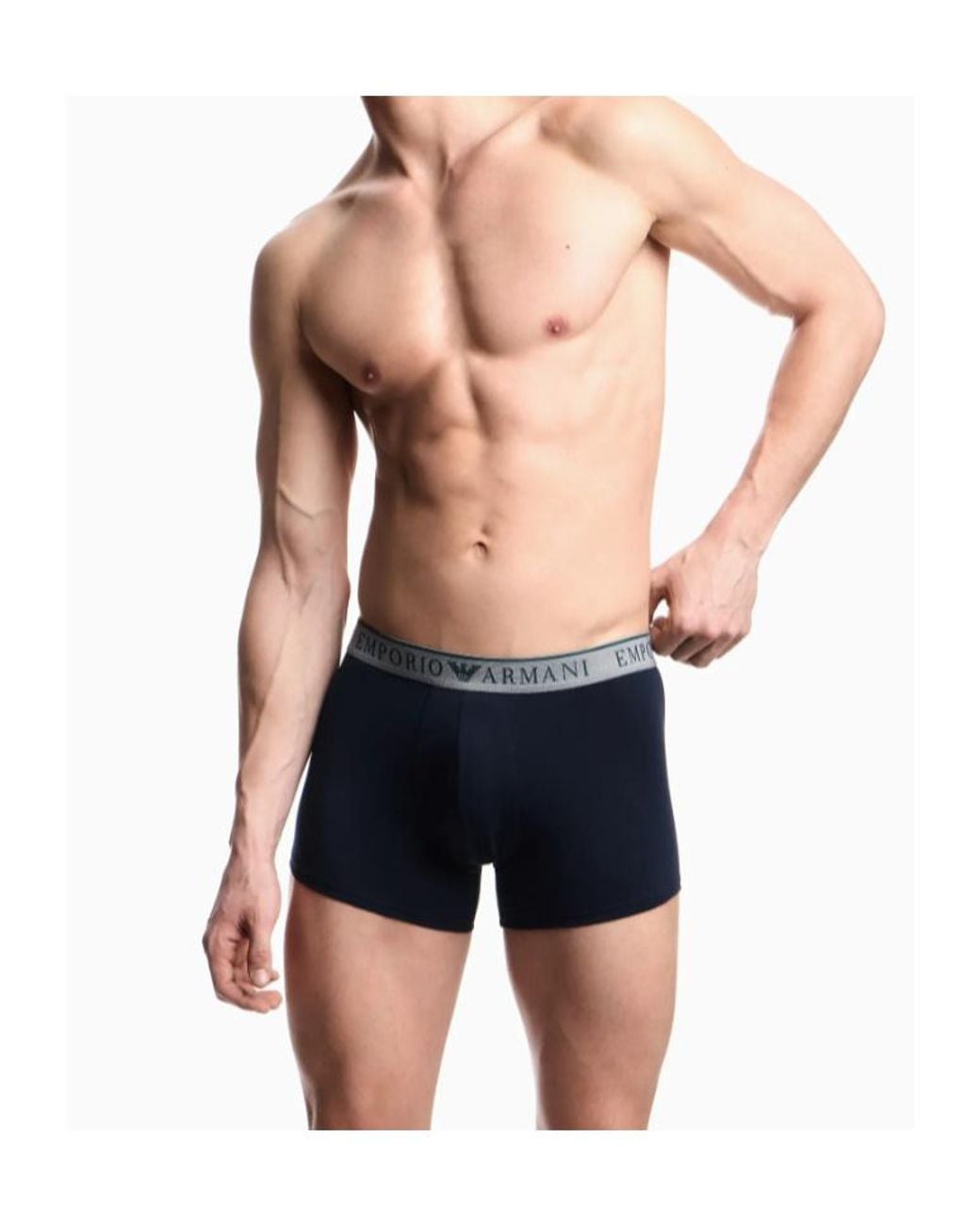 Emporio Armani Blue Two-Pack Of Boxer Briefs for men
