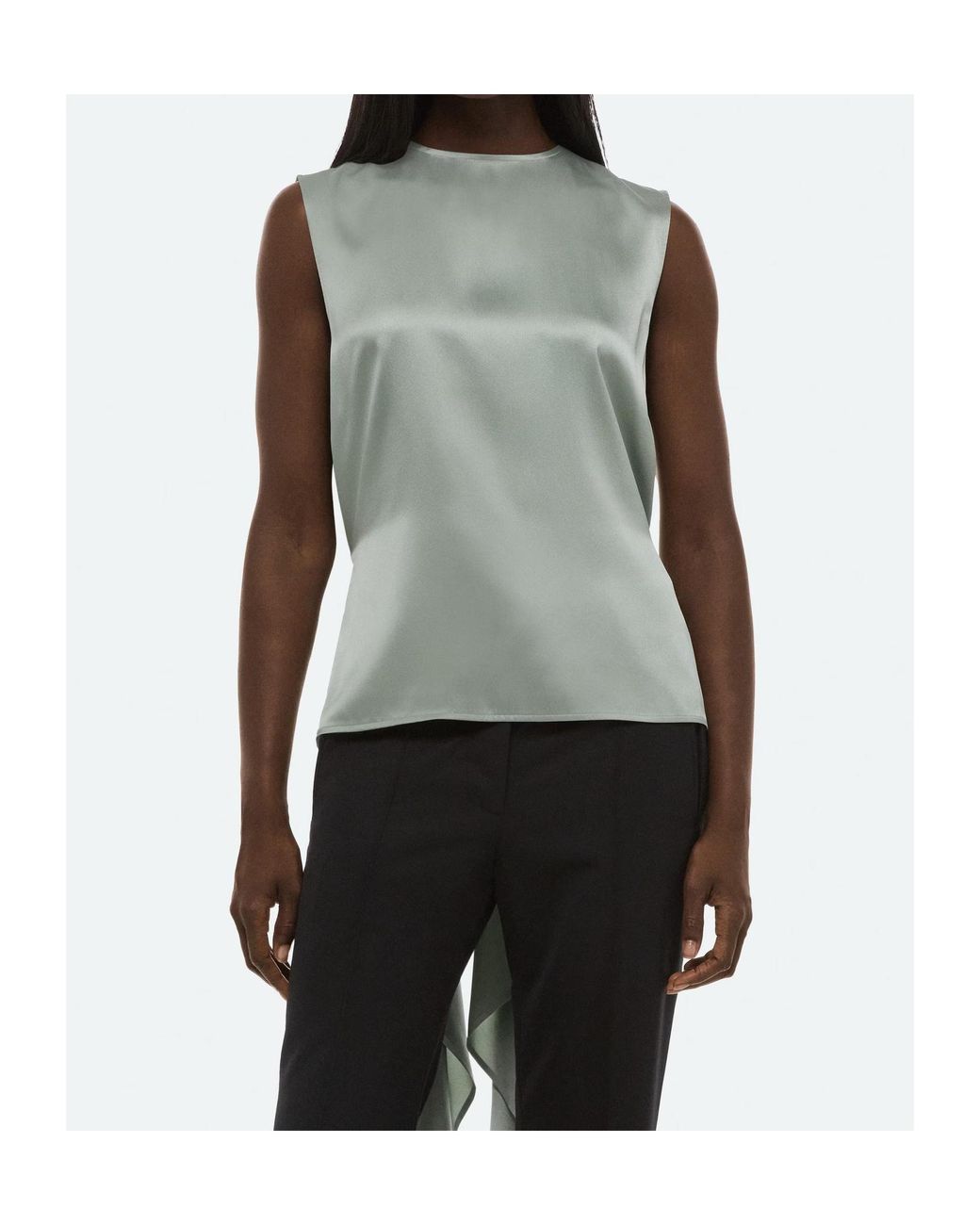 Helmut Lang Green Draped Scarf Top