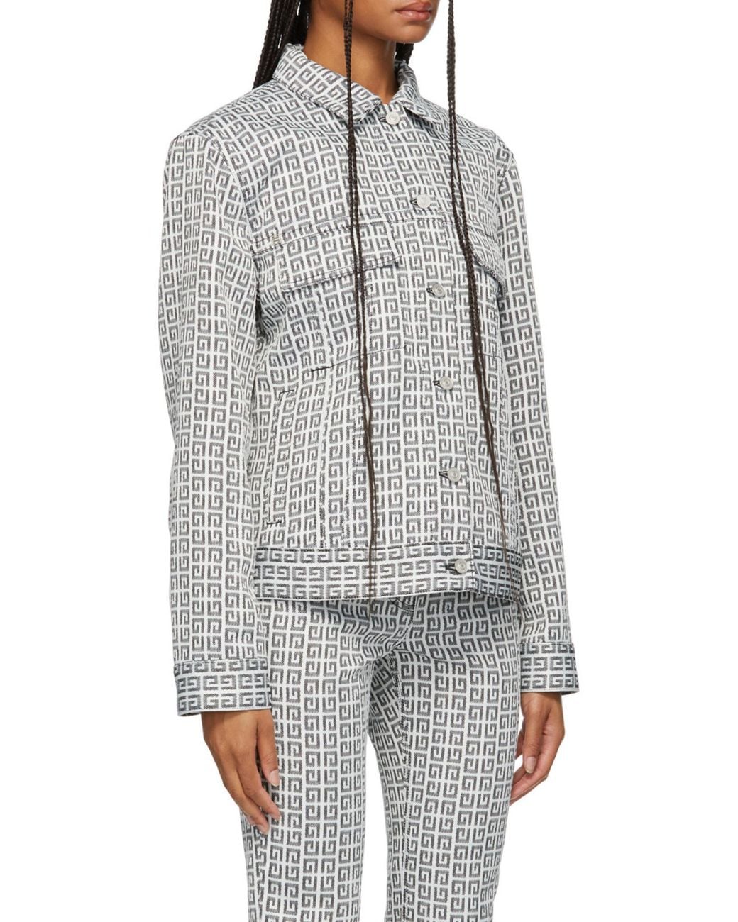 Givenchy Gray 4G Jacquard Denim Jacket