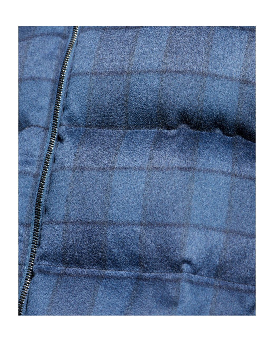 Etro Blue Check Motif Down Jacket for men