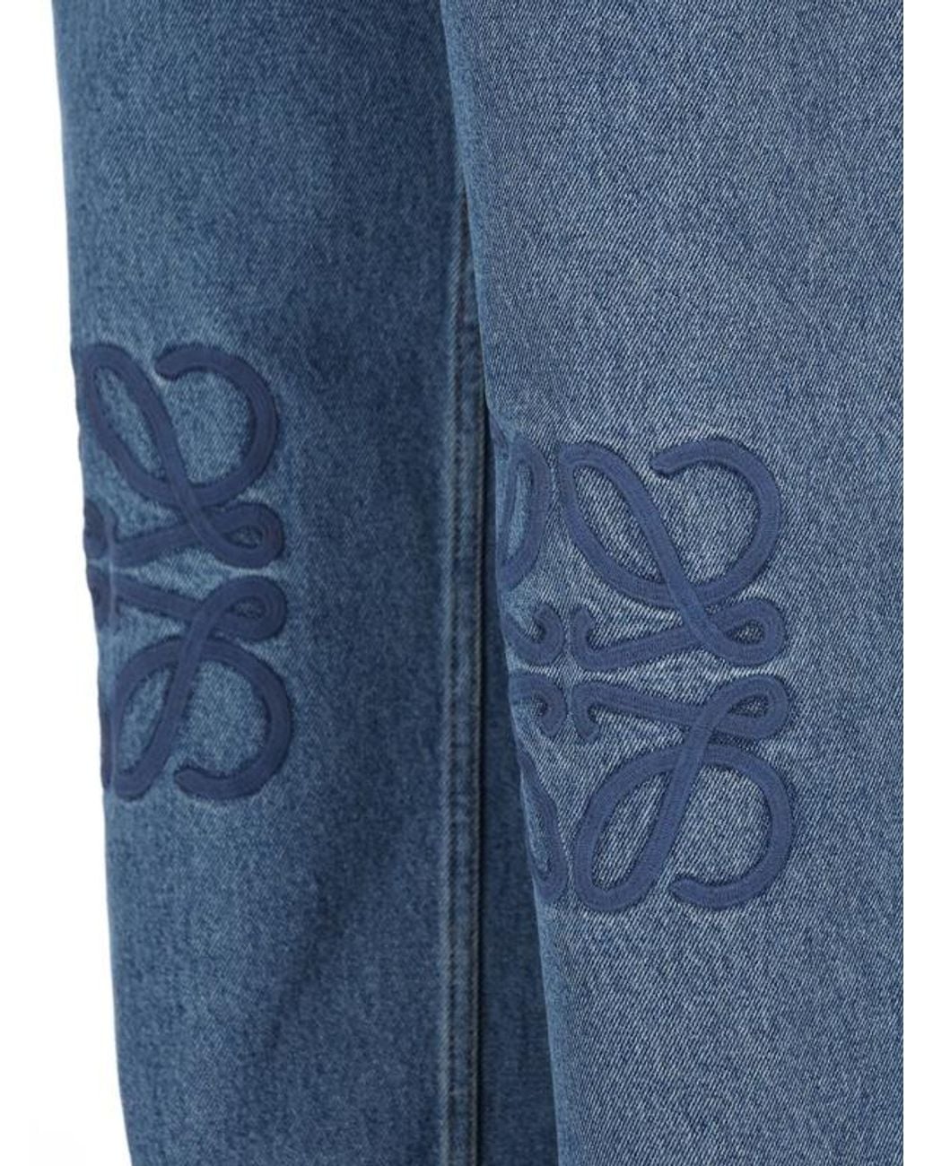 Loewe Blue Anagram Baggy Jeans