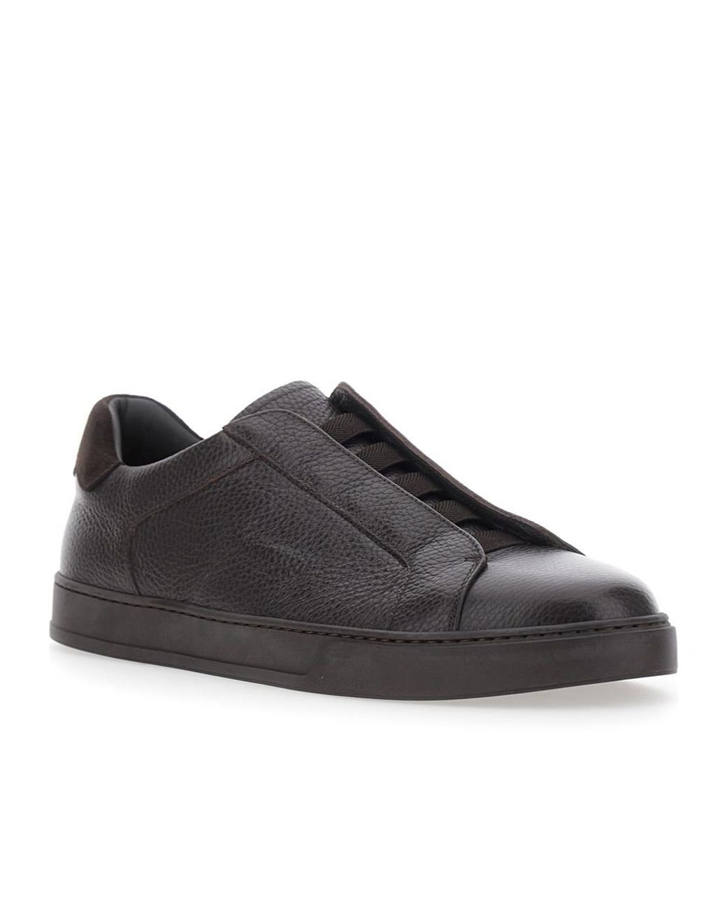 Doucal's Black Spencer Laceless Slip-On Sneakers for men