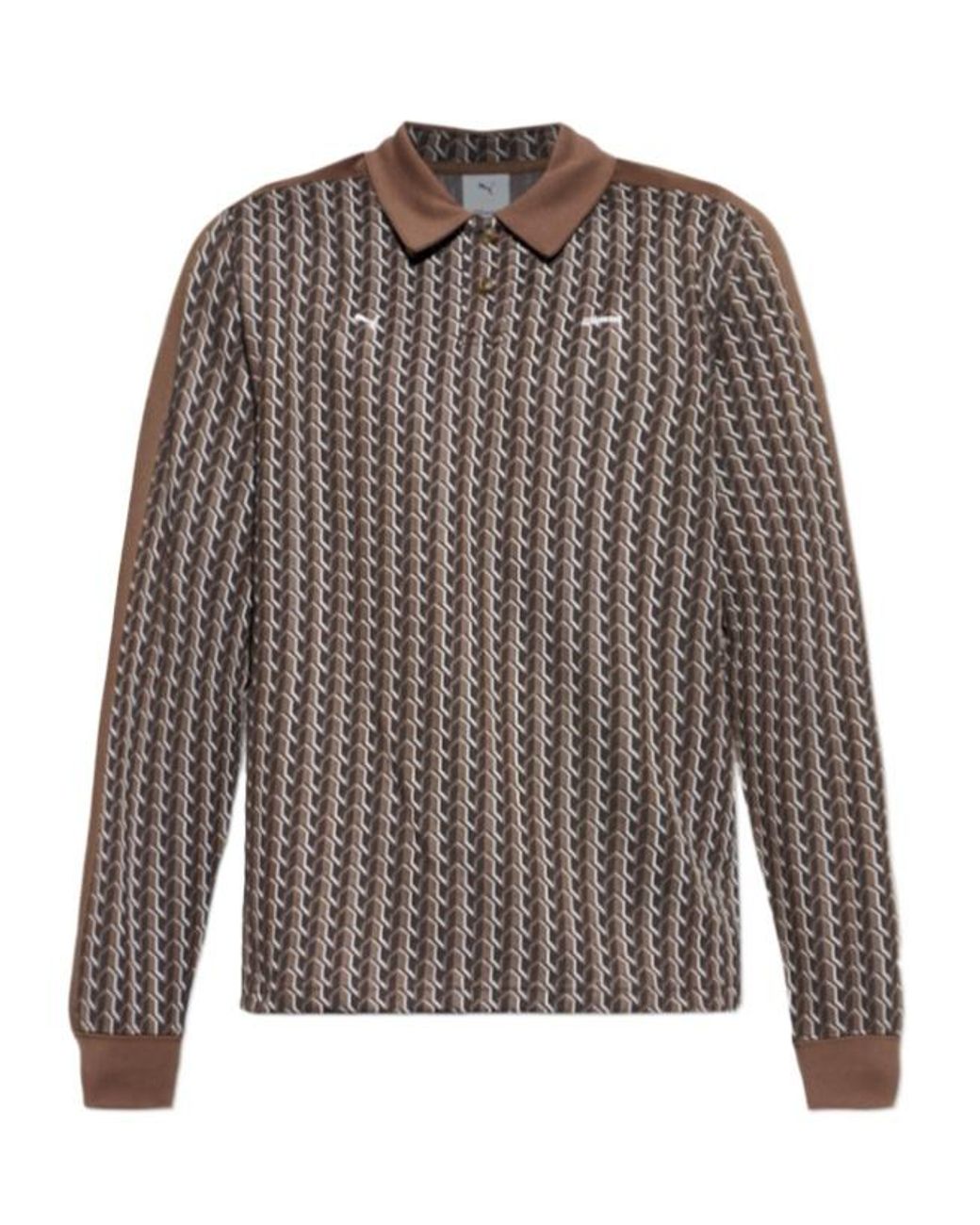 PUMA Brown X Jjjjound T7 Longsleeve Polo Shirt for men