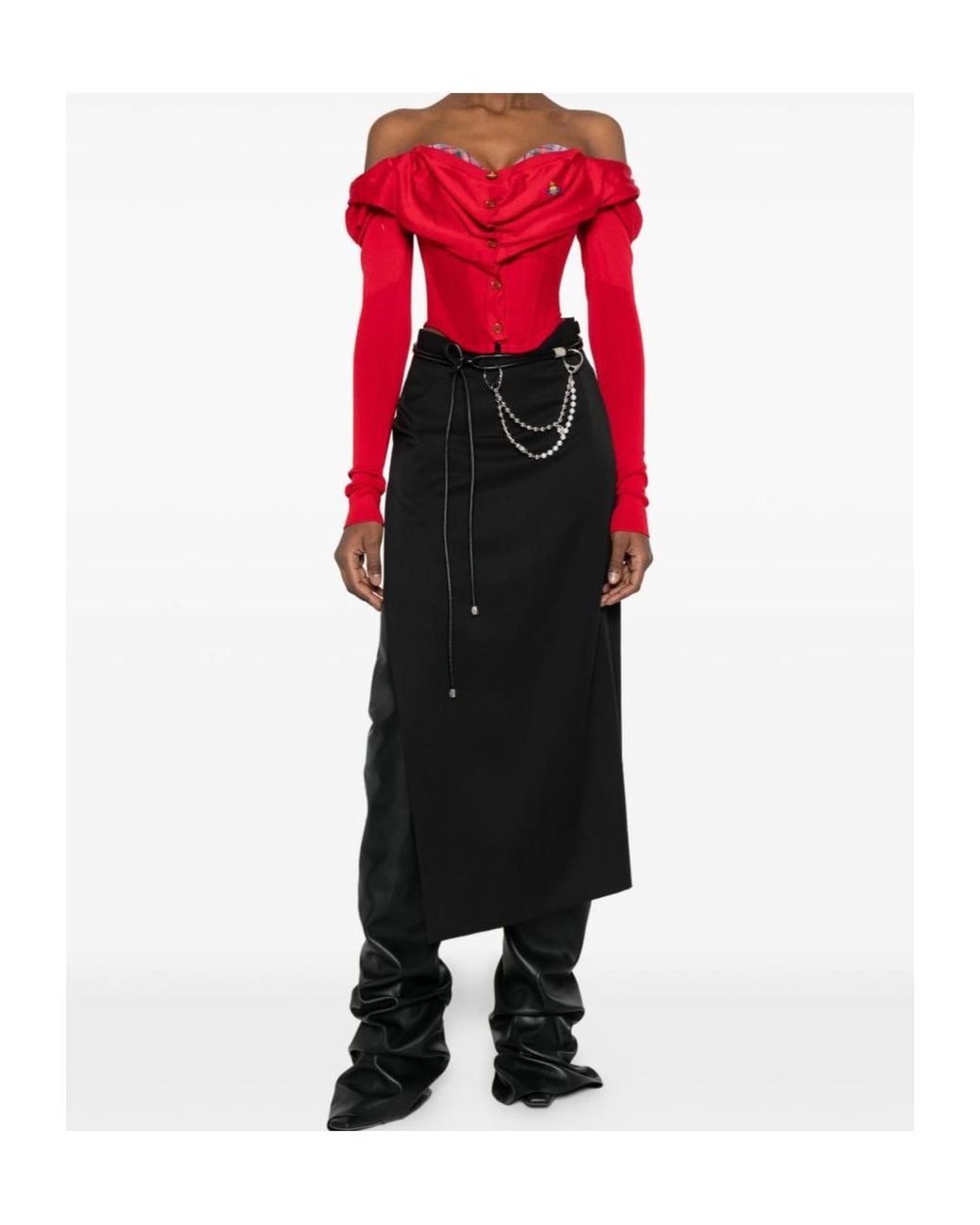 Vivienne Westwood Black Infinity Asymmetric Maxi Skirt
