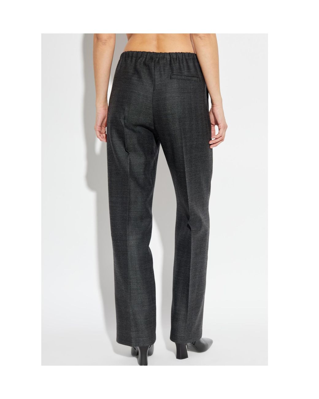 Forte_forte Gray Herringbone Pattern Trousers for men