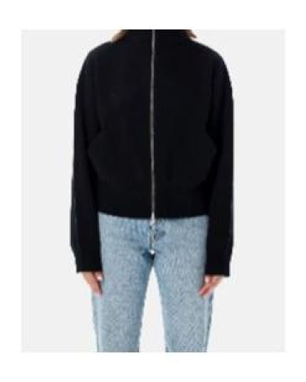 Extreme Cashmere Black N385 Xtra Cute High-Neck Zip Cardigan
