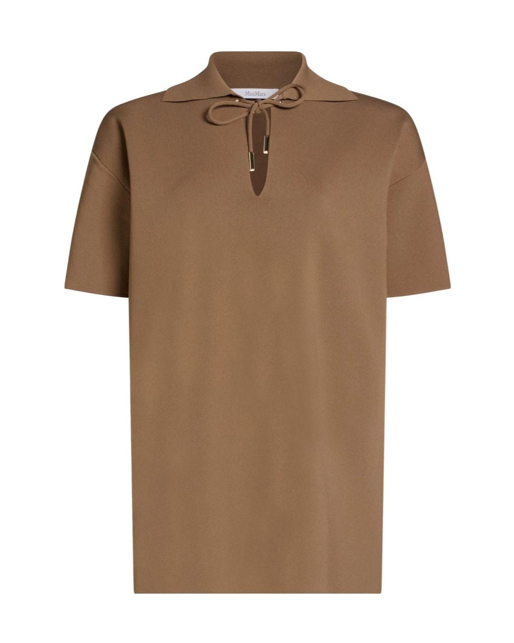 Max Mara Brown Solid-Color Short-Sleeved T-Shirt
