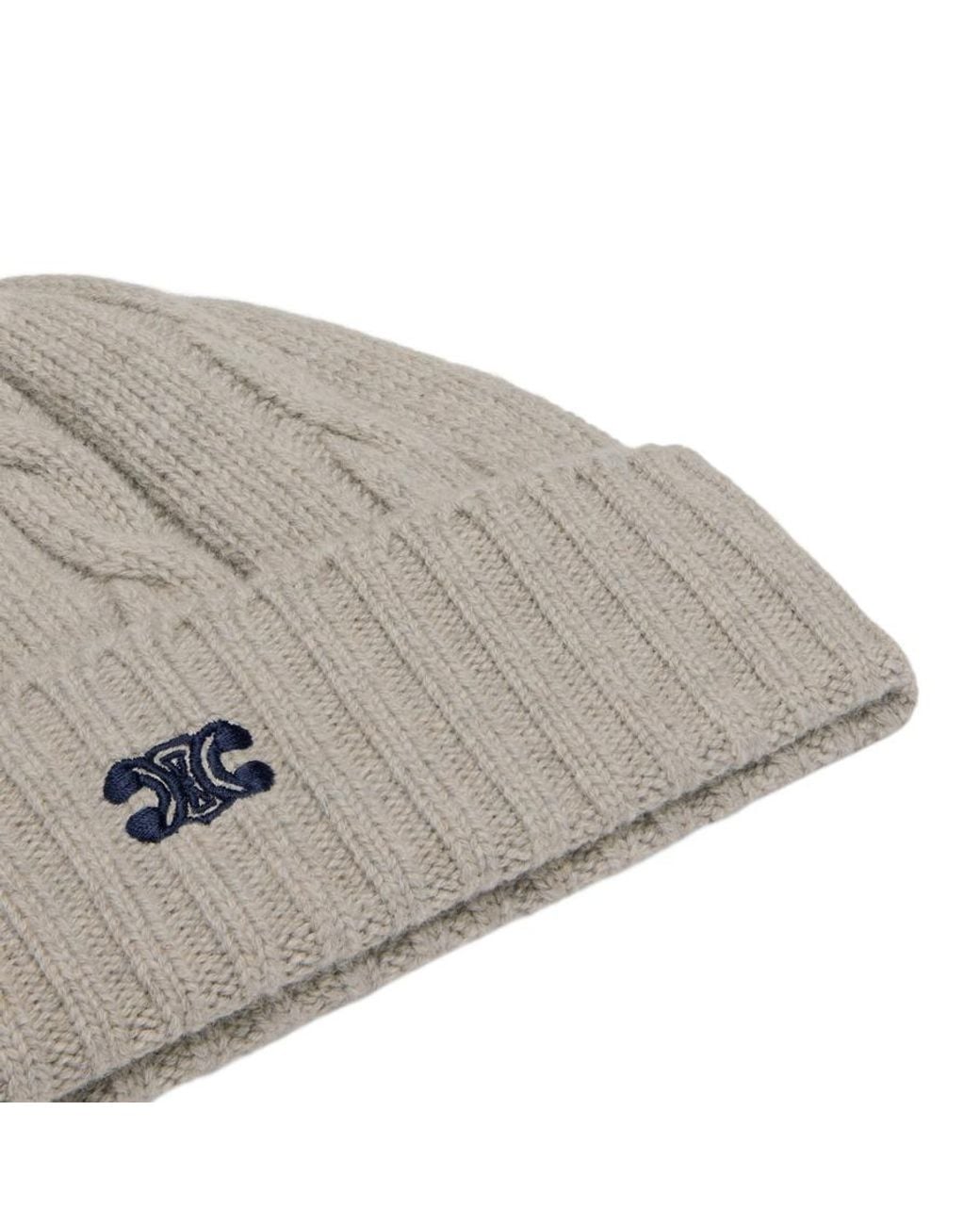 Céline Gray Triomphe Cable-Knit Beanie for men