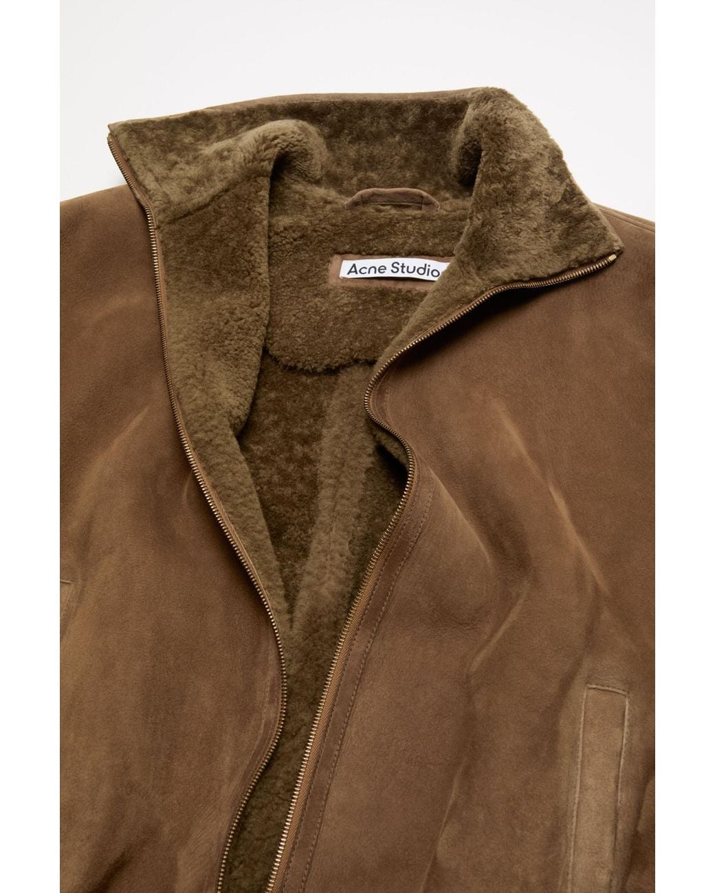 Acne Brown Shearling Bomber Jacket