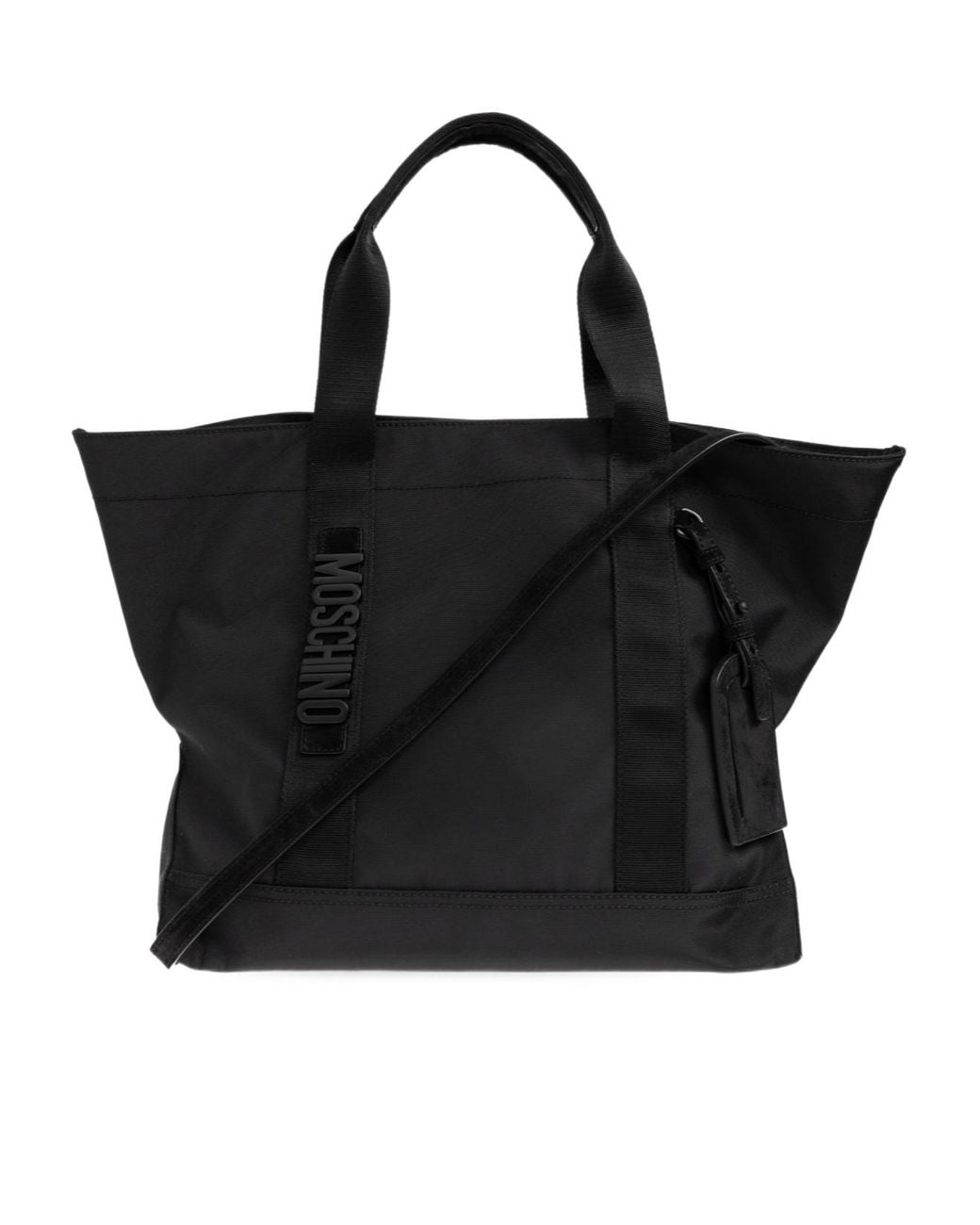 Moschino Black Logo Detailed Top Handle Shopper Bag for men