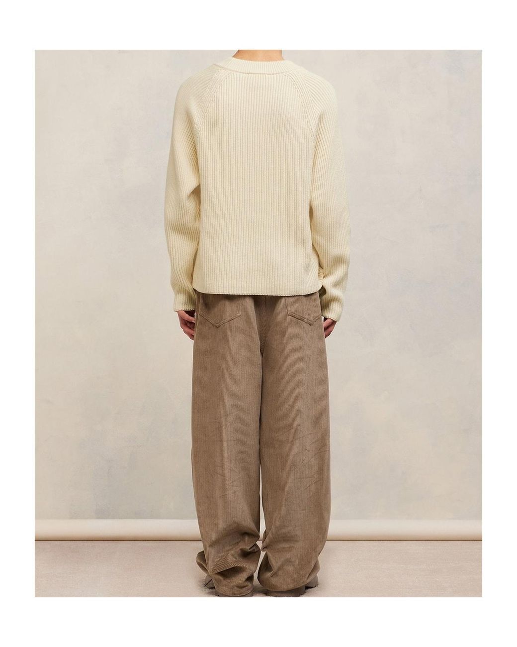 AMI Natural Ami Crewneck Knitted Jumper for men
