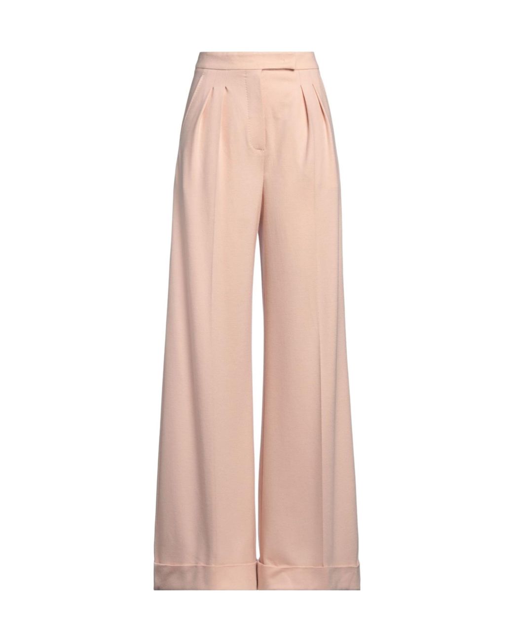 Max Mara Pink Wide-Leg Wool Pants