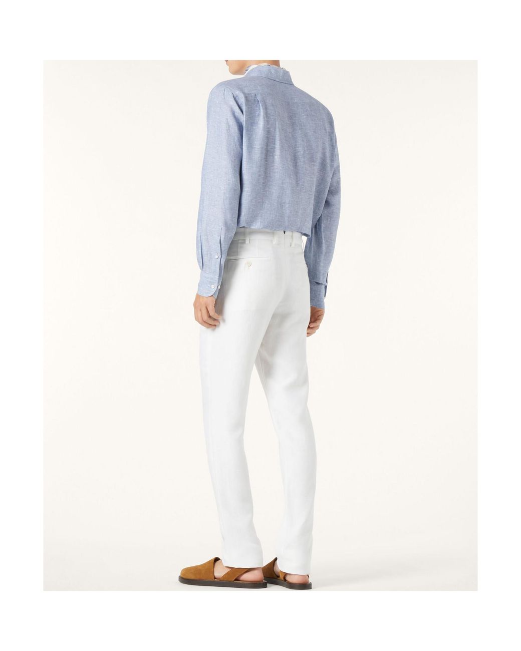 Loro Piana White Linen Trousers for men